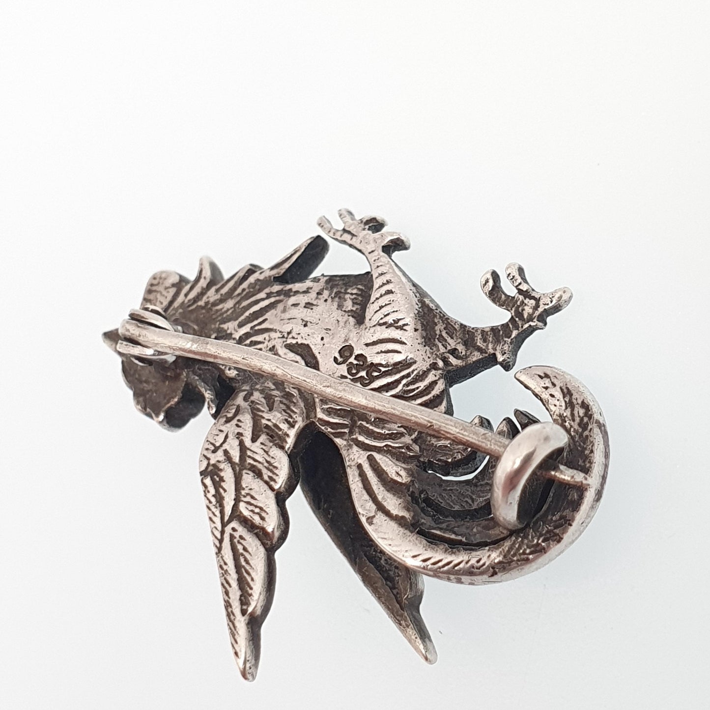 Antique Solid Silver Rooster Cockerel Bird Brooch Ruby Paste Diamond Pastes Enamel Victorian Chicken