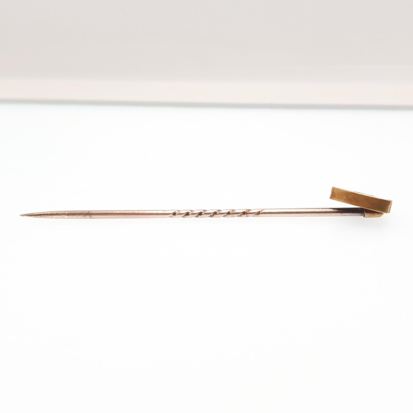 Antique Victorian 15ct Gold Diamond Shield Stick Pin Old Cut 9ct 9k Pin Natural Gemstone Vintage Lapel