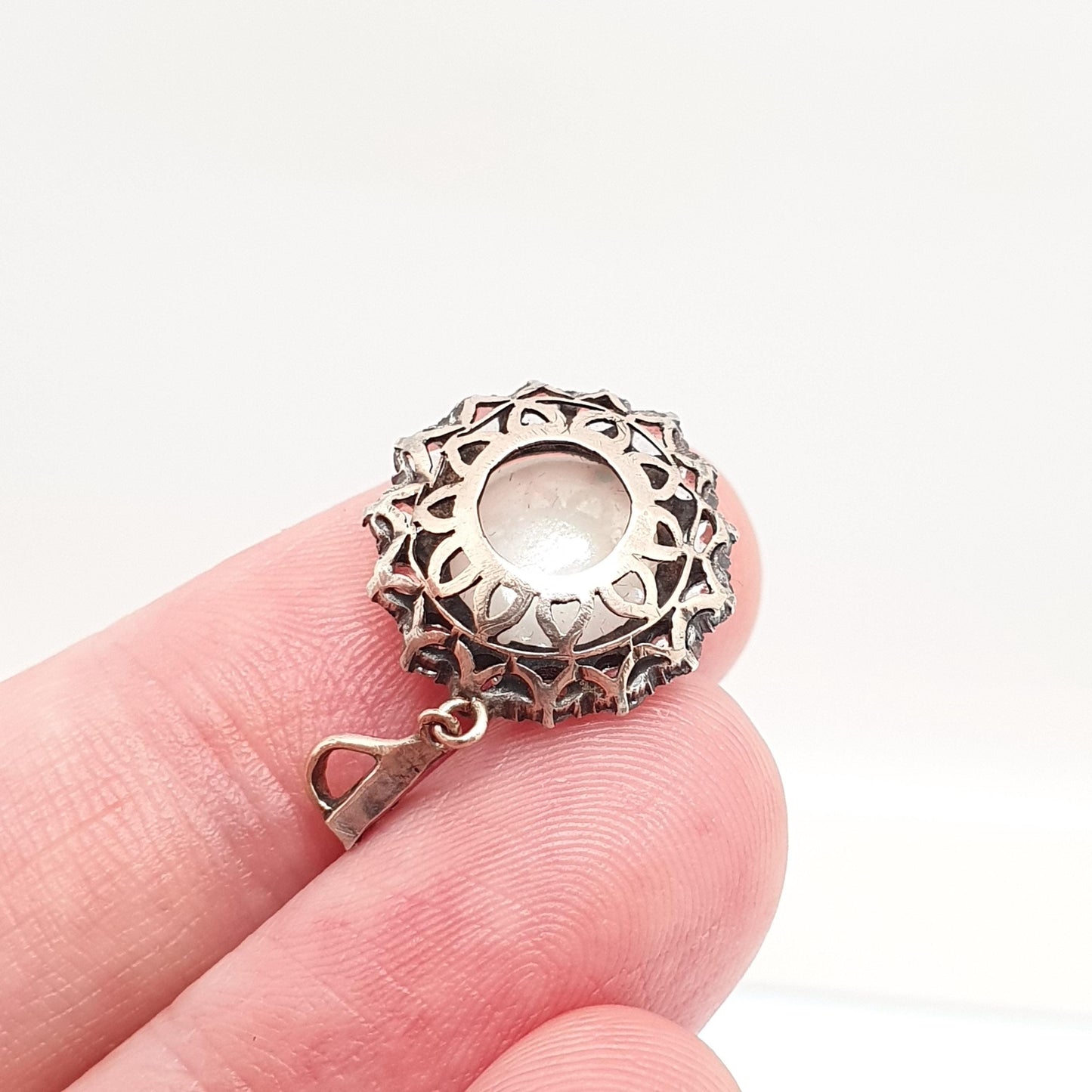 Antique 9ct Gold Opal Necklace Pendant White Sapphire Solid Silver Set Victorian Solid 9k Vintage Cluster Jewelry Jewellery