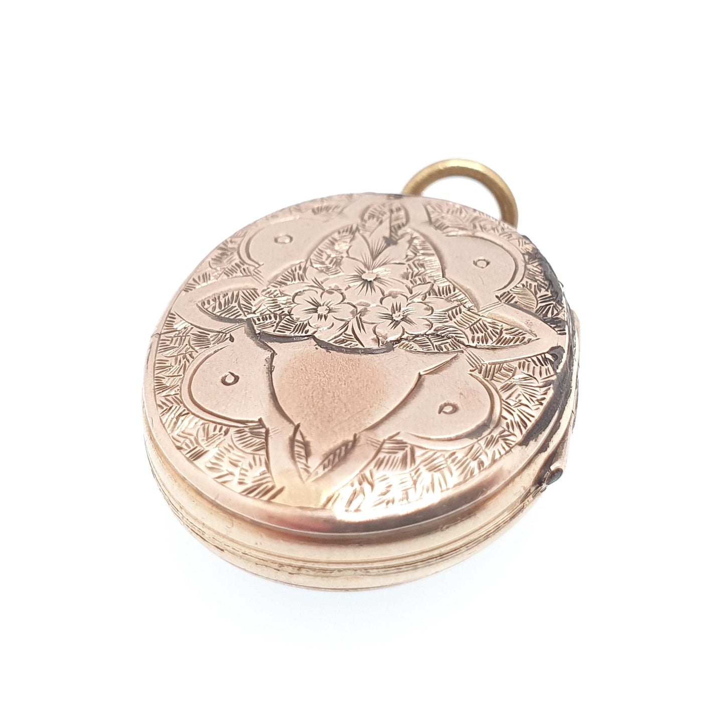 Antique 9ct Gold Coral & Seed Pearl Locket Back and Front Sky Blue Enamel Victorian Necklace Pendant 9k 9kt