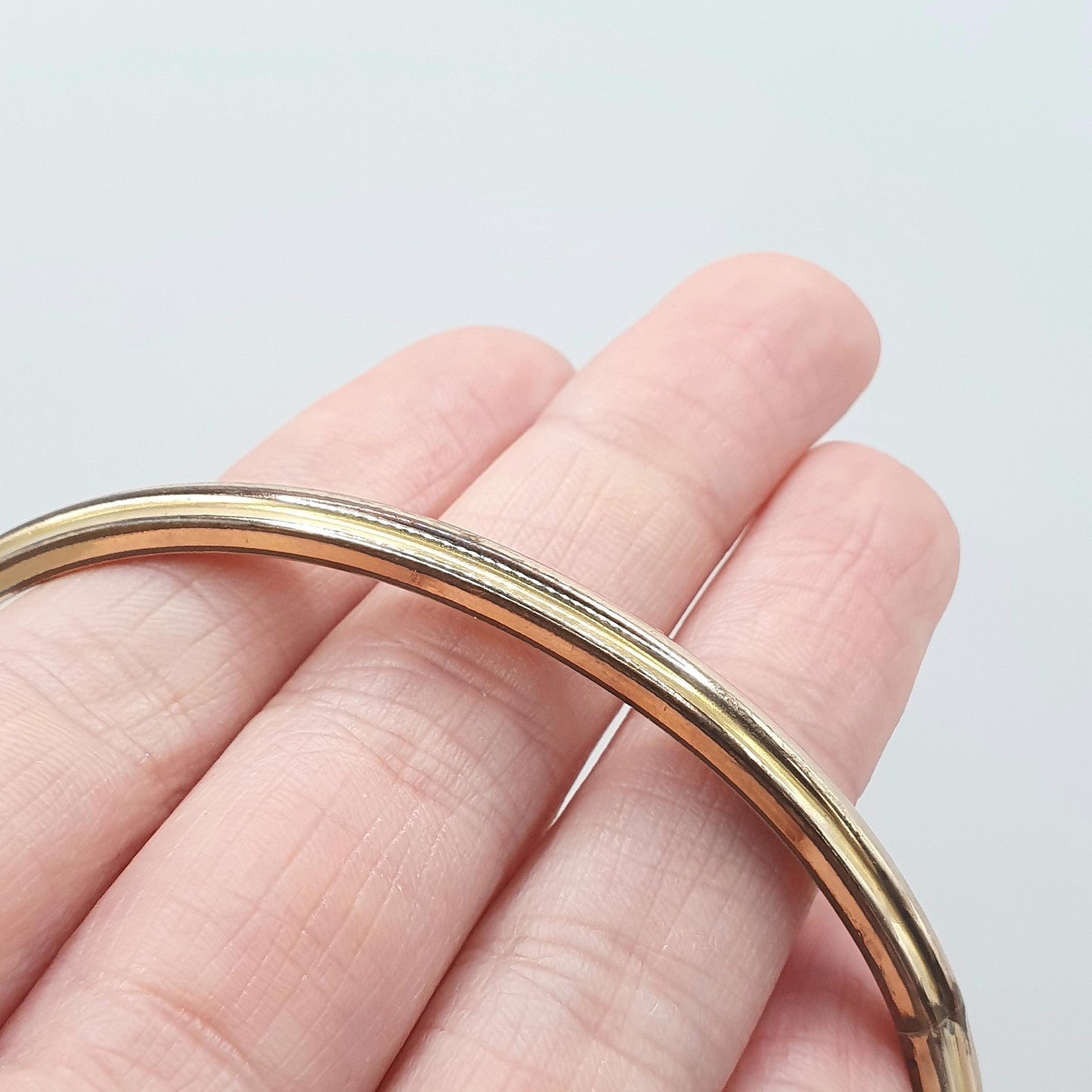 Antique Victorian Rolled Gold Slave Bangle Rose Gold Filled Circle Round Womens Ladies Jewelry Retro Jewellery