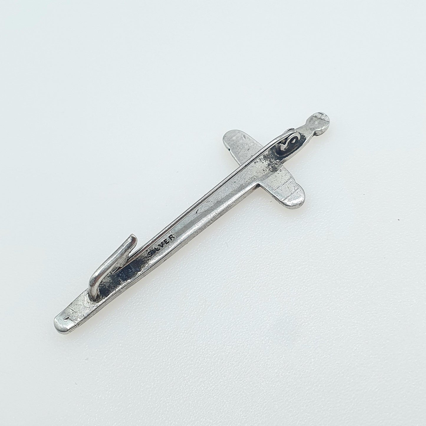 Antique Solid Silver Diamond & Amethyst Paste Sword Brooch Purple Vintage Men Womens Jewelry Jewellery