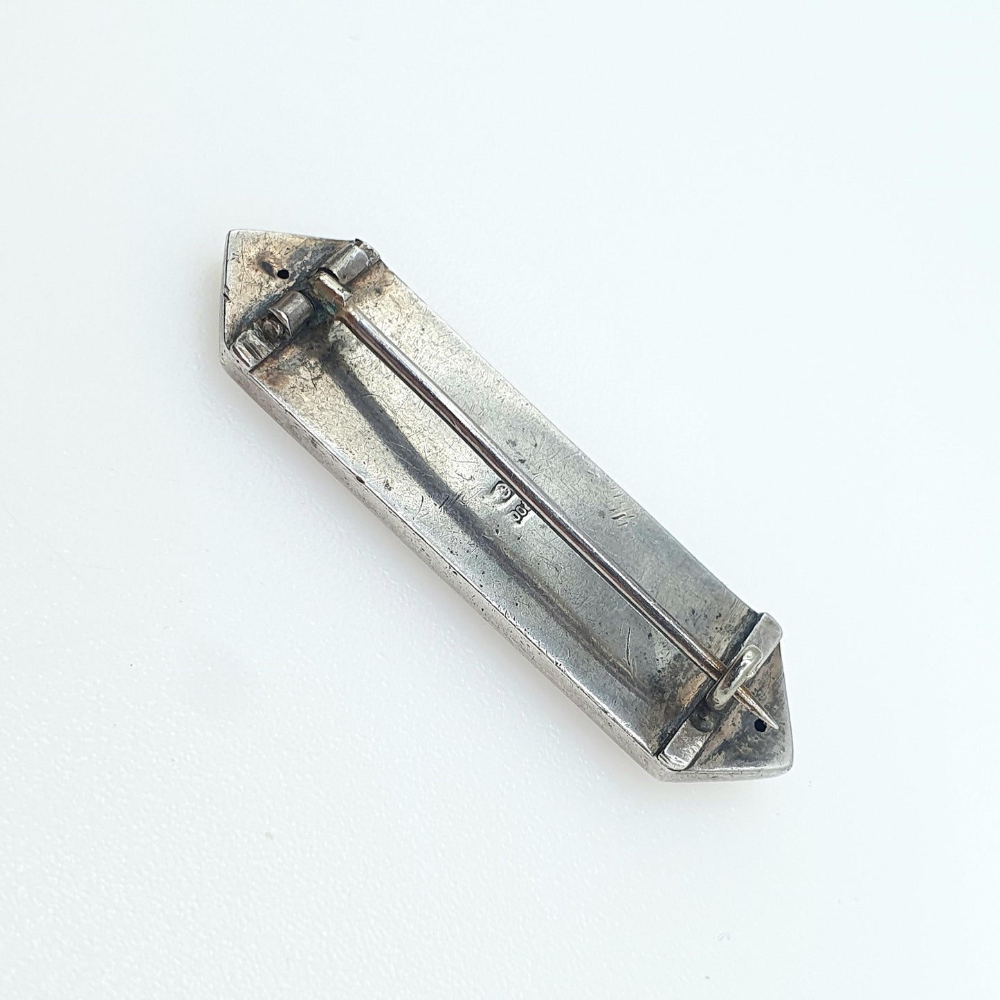 Antique Victorian Solid Silver Black Enamel and Seed Pearl Brooch Mourning Womens Ladies Jewelry Vintage Jewellery