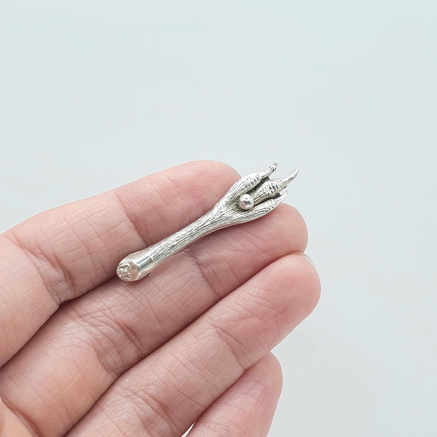 Antique Sterling Silver Grouse Foot Brooch Lucky Bird Claw Hunting Scottish Highlands Jewelry Jewellery Animal Unisex