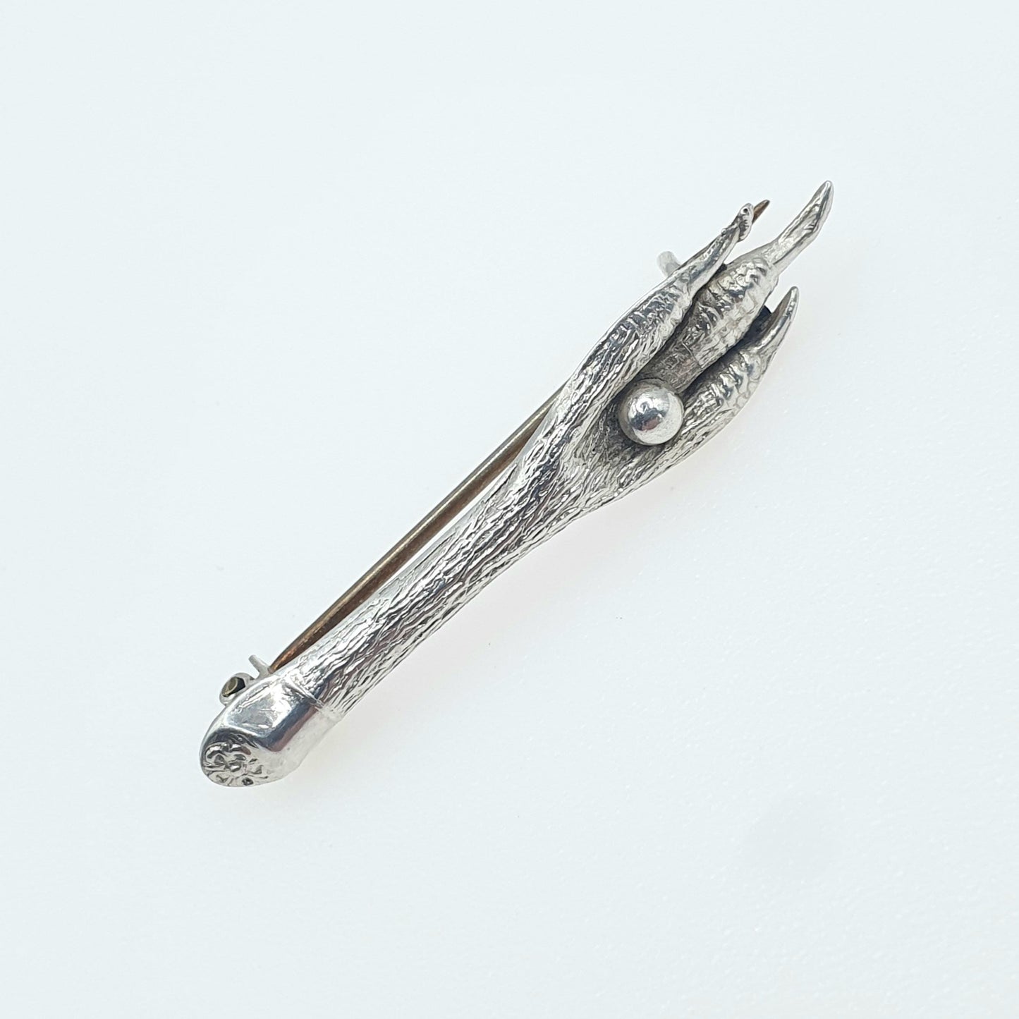Antique Sterling Silver Grouse Foot Brooch Lucky Bird Claw Hunting Scottish Highlands Jewelry Jewellery Animal Unisex
