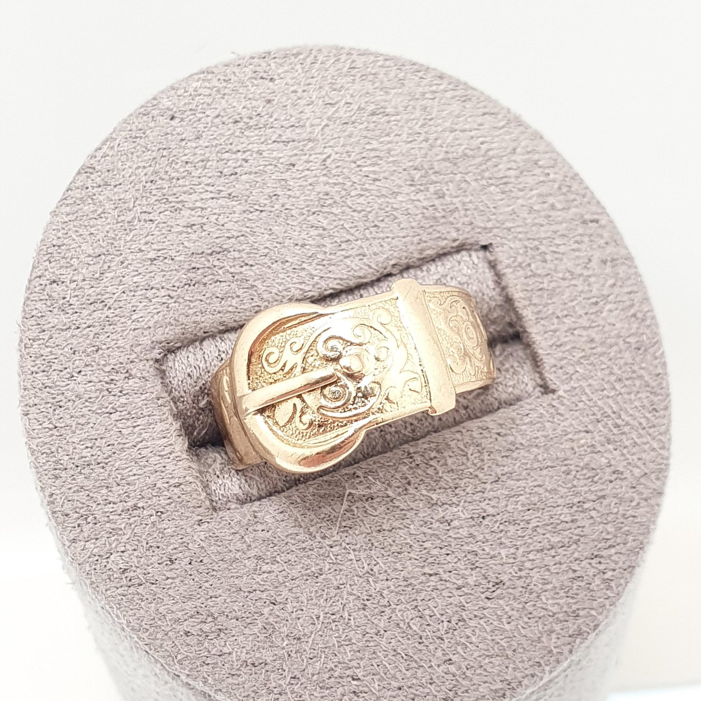 Vintage 9k 9ct Gold Buckle Band Ring Stacking Stacker 1963 Hallmarked Solid 375 9kt Belt Jewelry Jewellery
