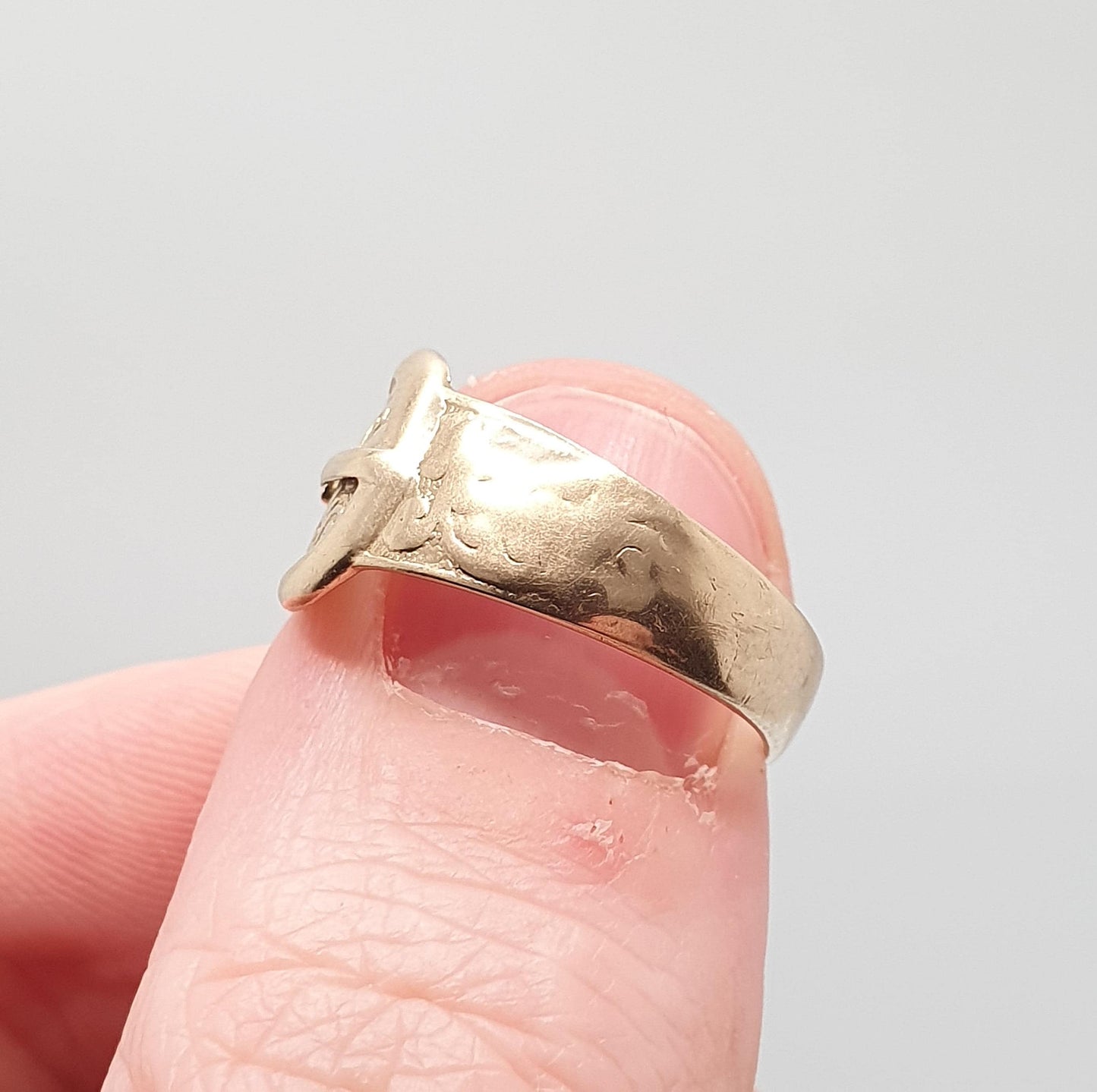 Vintage 9k 9ct Gold Buckle Band Ring Stacking Stacker 1963 Hallmarked Solid 375 9kt Belt Jewelry Jewellery