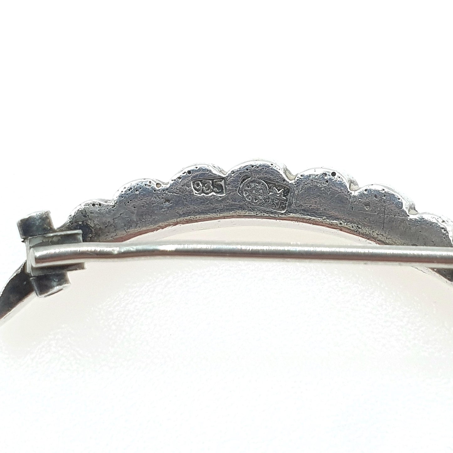 Antique Victorian Solid Silver Diamond Paste Crescent Moon Brooch Vintage Celestial Womens Jewelry Jewellery