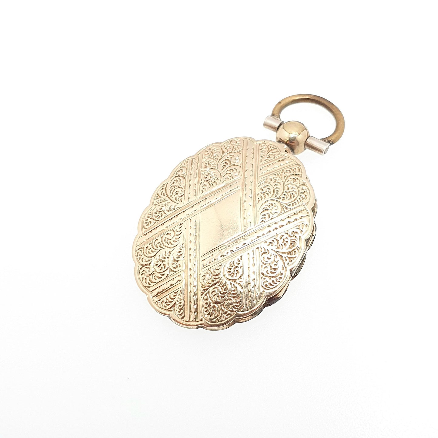 Antique Victorian 9ct Gold Locket 9kt 9k Back and Front Pocket Watch Style Pendant Picture Photo Vintage