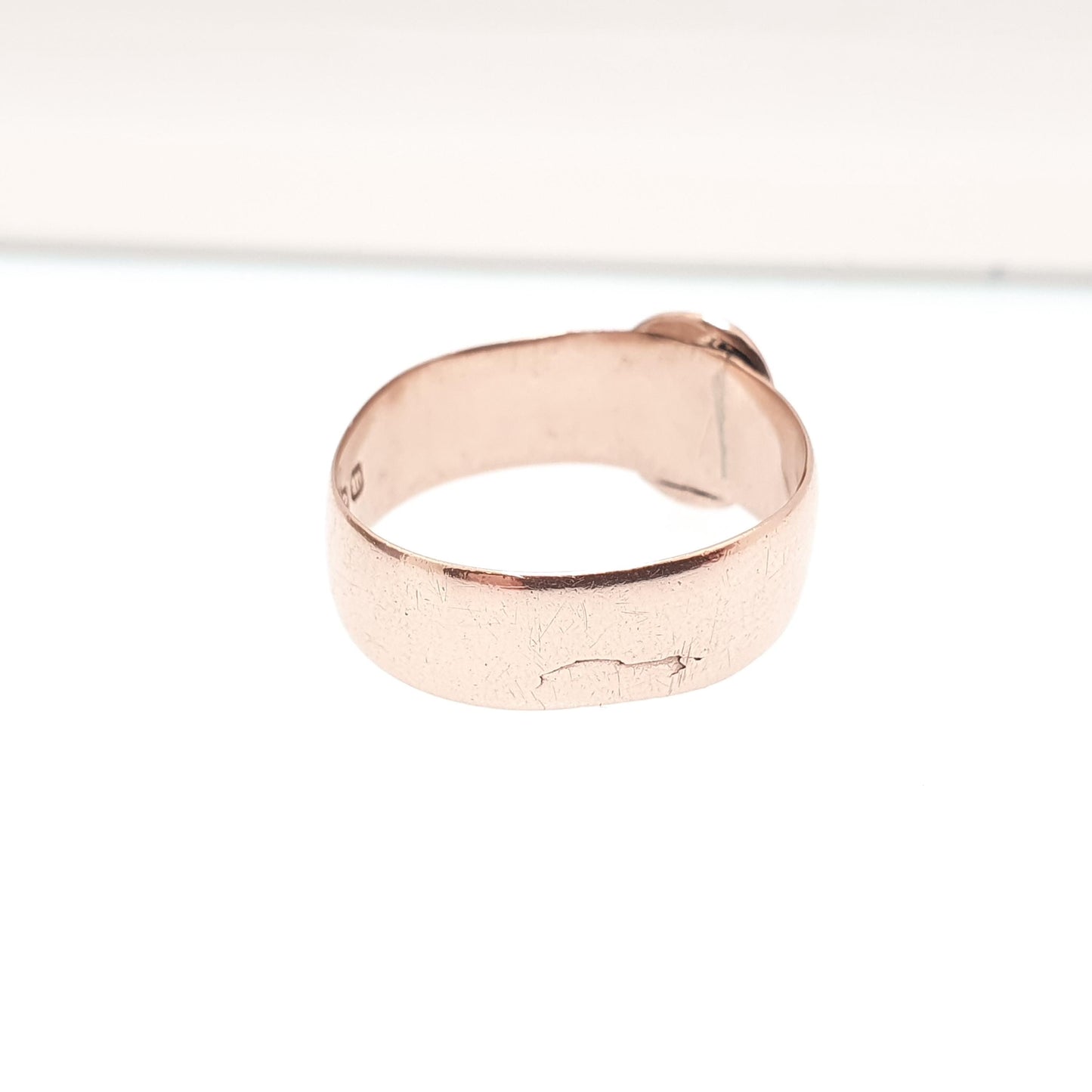 Antique Victorian 9ct Rose Gold Buckle Band Ring Belt 1896 Hallmark Solid 9k 375 Stacker Stacking Womens Vintage Jewelry Jewellery