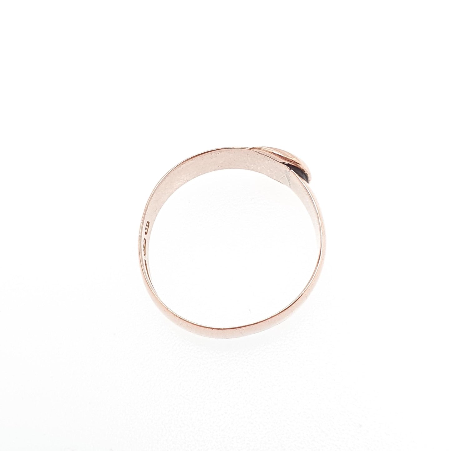 Antique Victorian 9ct Rose Gold Buckle Band Ring Belt 1896 Hallmark Solid 9k 375 Stacker Stacking Womens Vintage Jewelry Jewellery