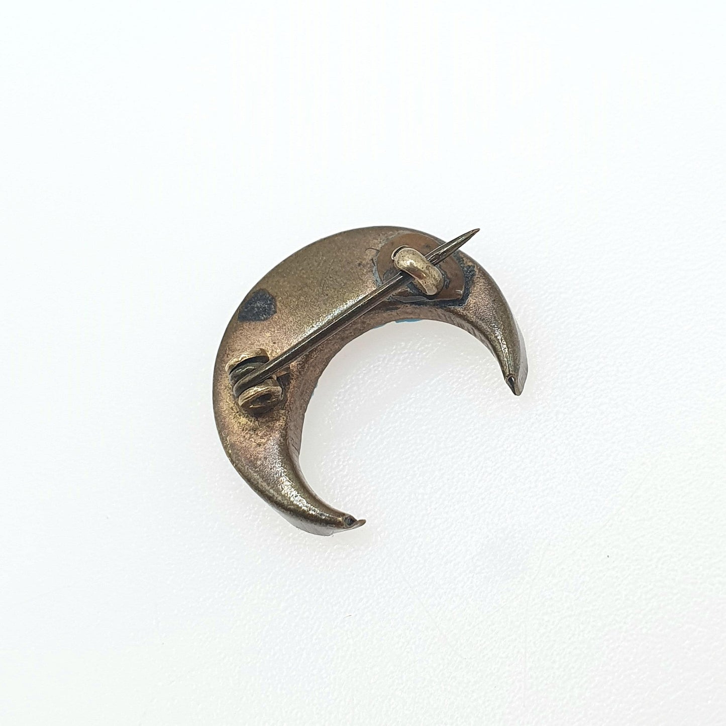 Antique Victorian Micro Mosaic Crescent Moon Brooch Micromosaic Celestial Floral Tiles Millefiori Jewelry Jewellery Women’s Men’s