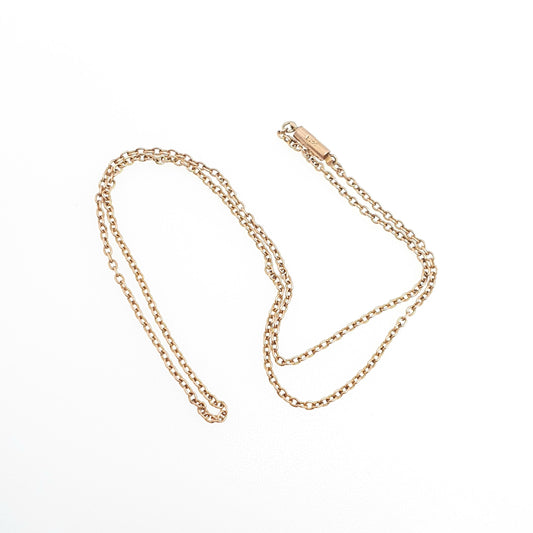 Antique 9ct 9k Gold Chain Necklace Victorian Cable Link Solid 9kt 34cm 13.3" 1.64g Choker Trace Vintage Womens