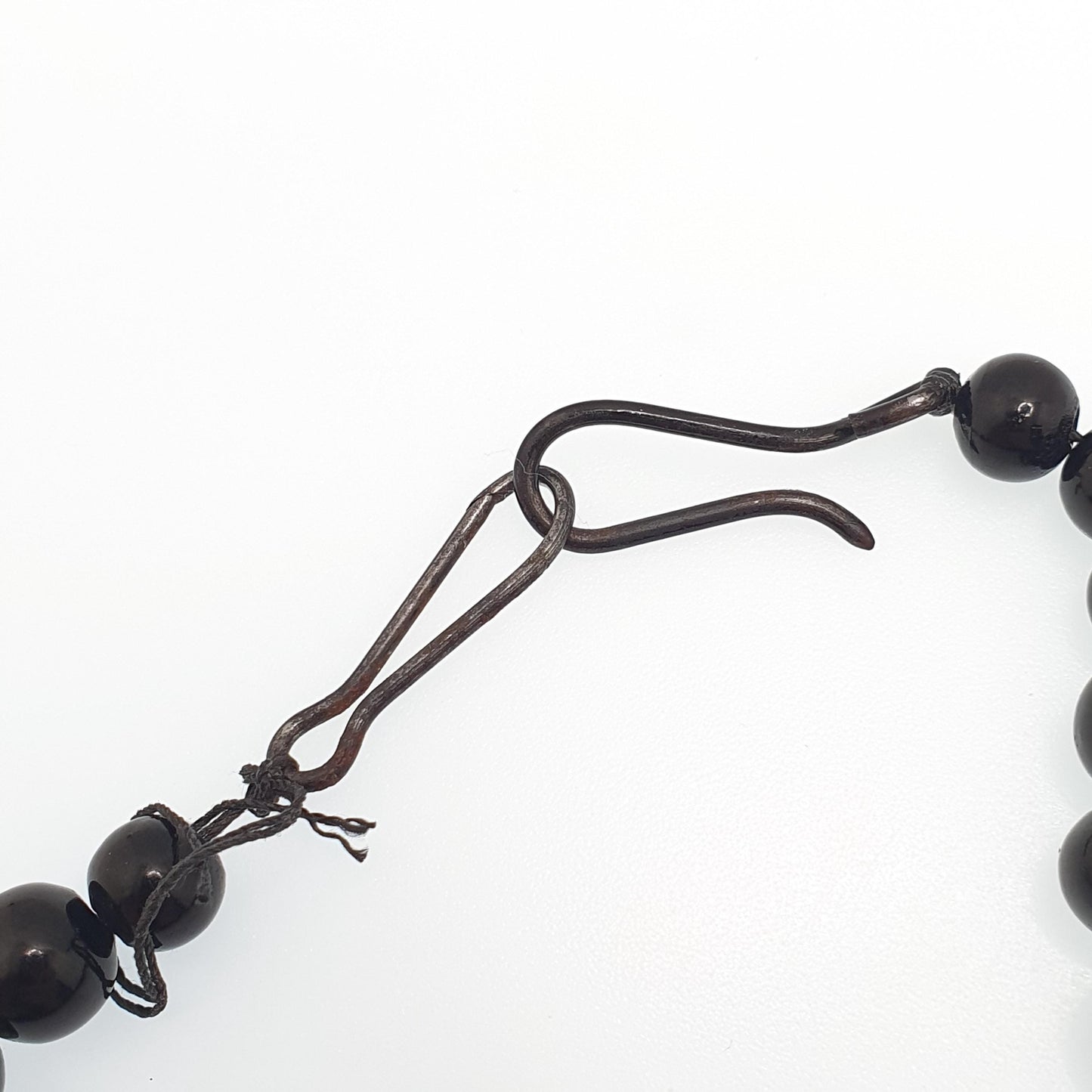 Antique Victorian Whitby Jet Round Bead Necklace Very Long 99cm 38" Graduating Genuine Mourning Vintage