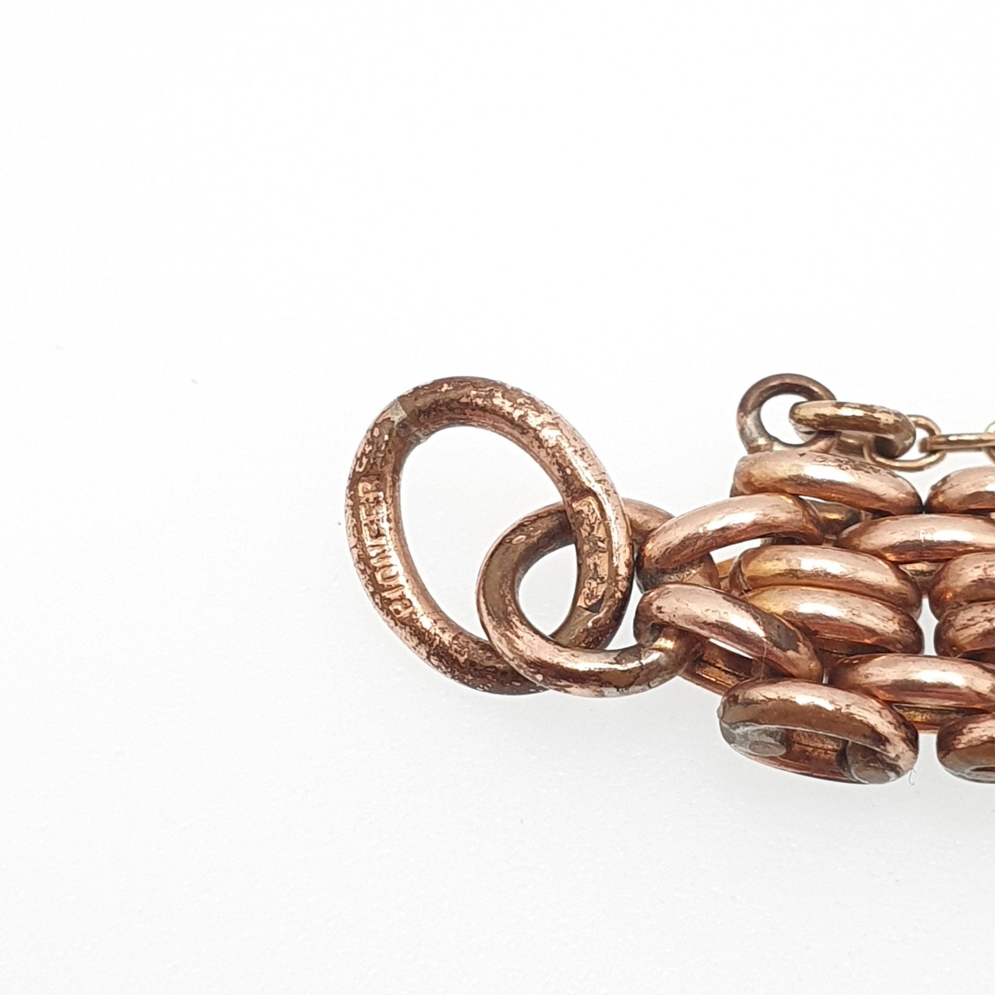Antique Rose Rolled Gold Gate Link Link Bracelet Padlock Clasp Lock Gold Filled 18.5cm 20.98g Vintage