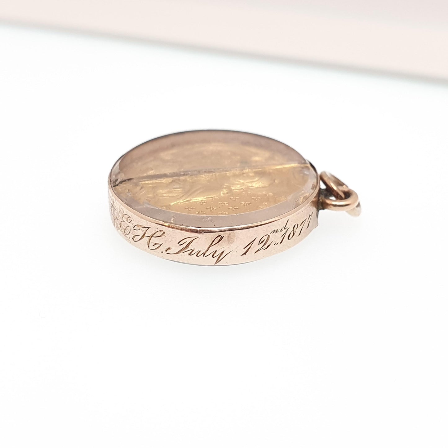 Antique 15ct Gold Religious Medal Coin Locket 1877 Lord Abbott Alcock Pendant Necklace Christian Monk Vintage Jewelry Jewellery