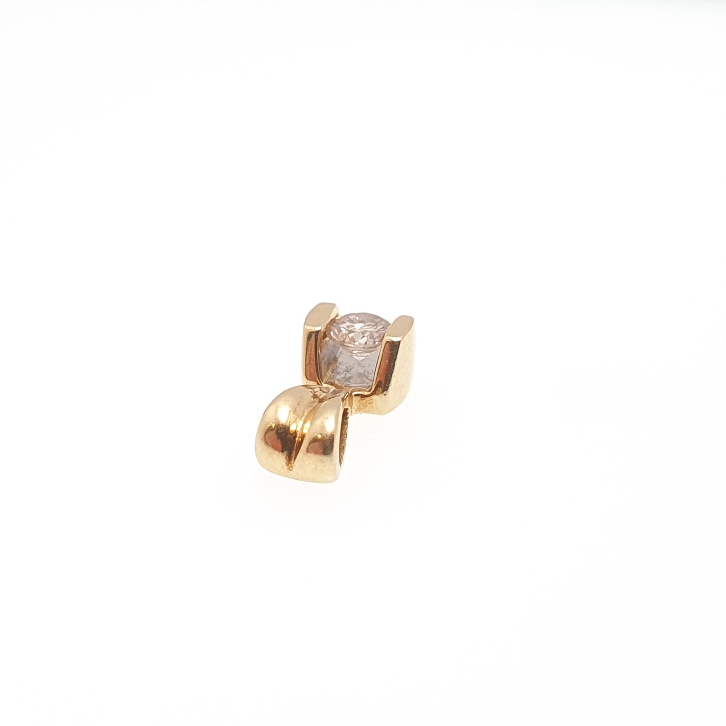 Vintage 18ct Gold Diamond Pendant 0.15ct Necklace Solid 750 18k Solitaire Small Brilliant Cut Natural Gemstone