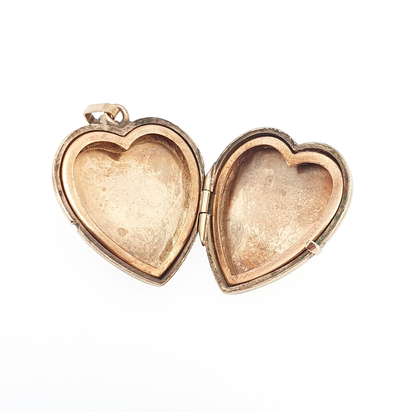 Antique 9ct Gold Heart Locket Cute Engraved Solid 9k 375 Pendant Love Gift Back & Front Necklace Jewelry Womens Jewellery