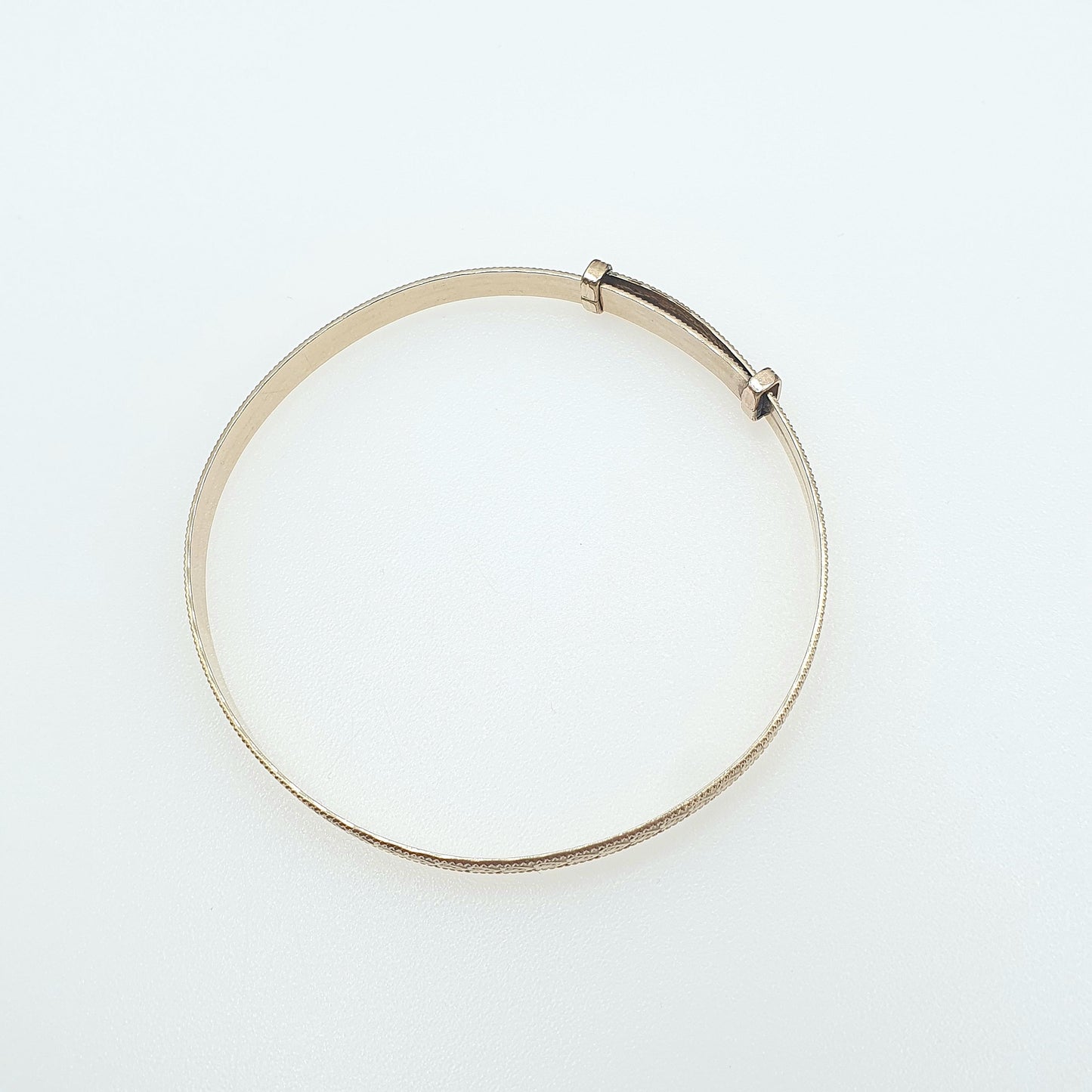 Antique Rolled Gold Bangle Heart Patterned Retracting Gold Filled Bracelet Womens Ladies Jewelry Vintage Jewellery