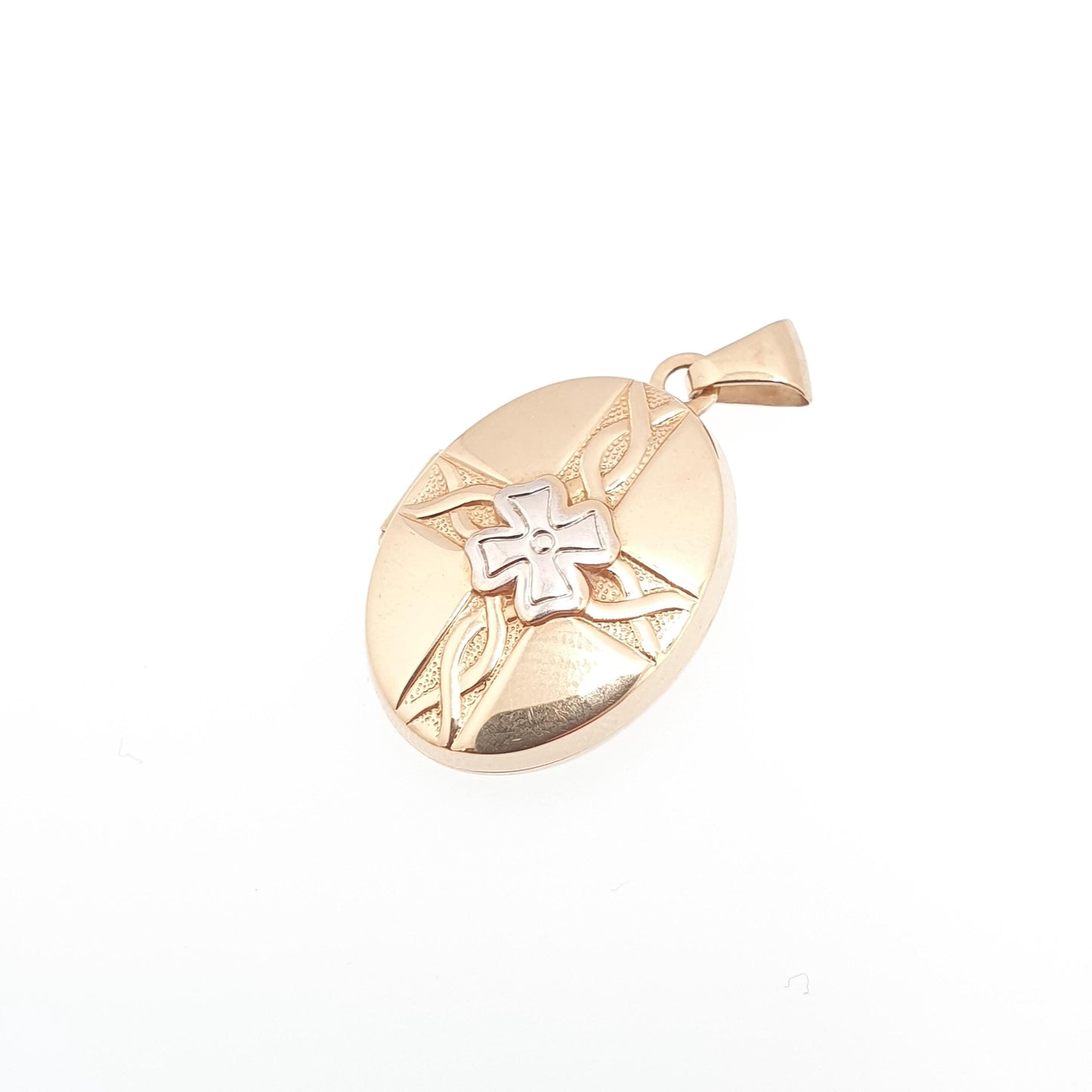 Vintage Solid 9ct 9k Gold Locket "A Best Friend Is Like A 4 Leaf Clover" Irish Proverb Necklace Pendant Jewelry Jewellery