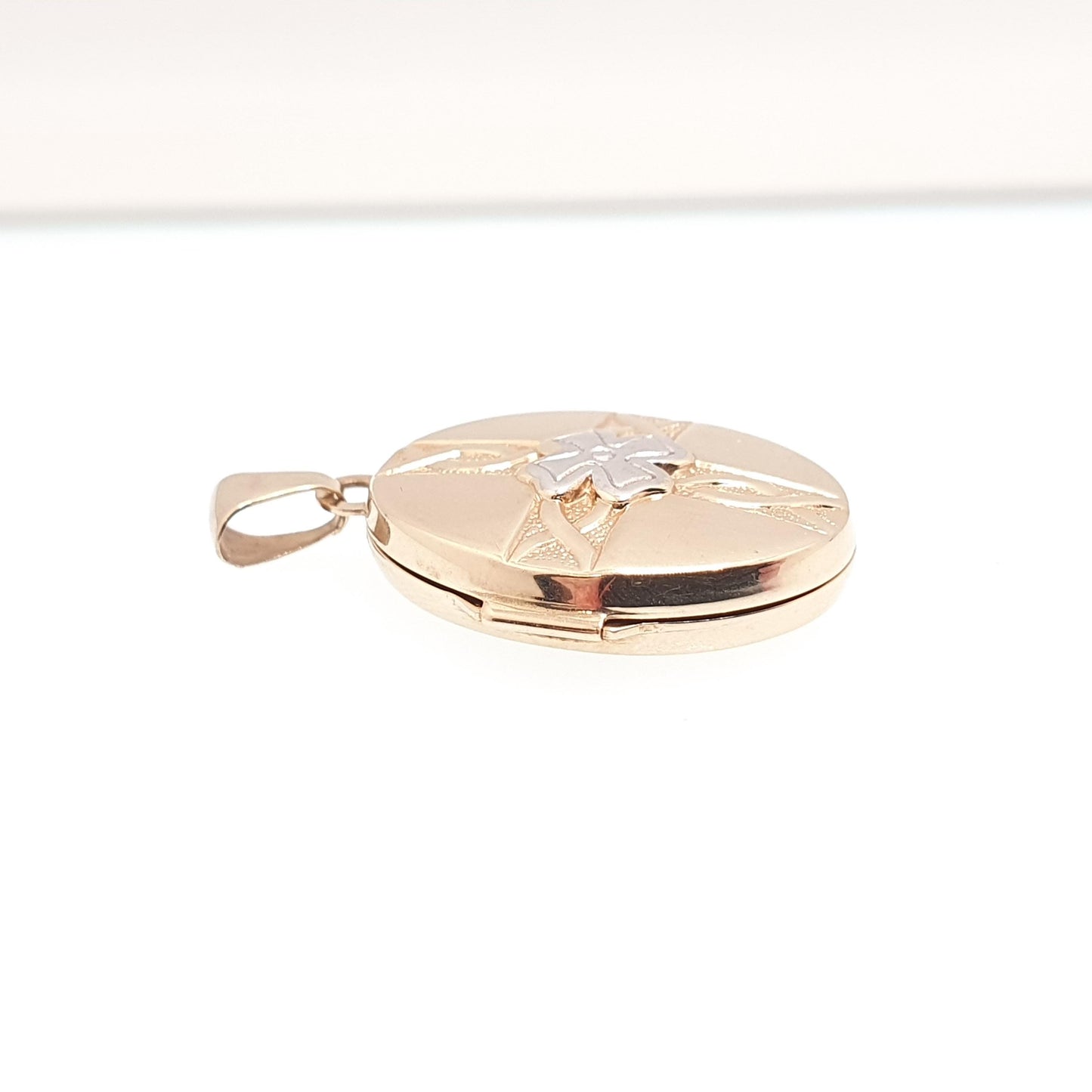 Vintage Solid 9ct 9k Gold Locket "A Best Friend Is Like A 4 Leaf Clover" Irish Proverb Necklace Pendant Jewelry Jewellery