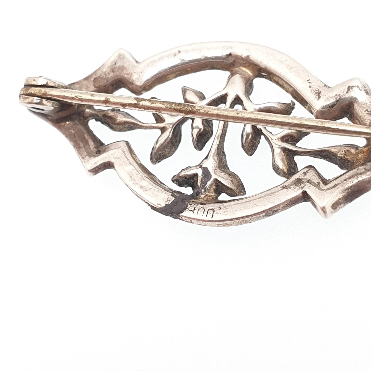 Antique Solid Silver Seed Pearl Brooch Victorian Art Nouveau Floral Flower 1800s Vintage Womens Jewelry Jewellery