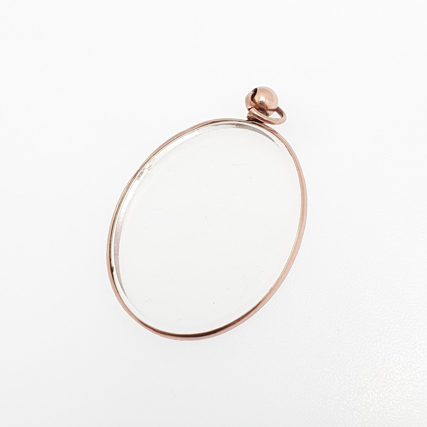 Antique 9ct Rose Gold Locket Pendant Necklace Solid 375 9k 9kt Oval 1906 Hallmarked Double Sided Vintage