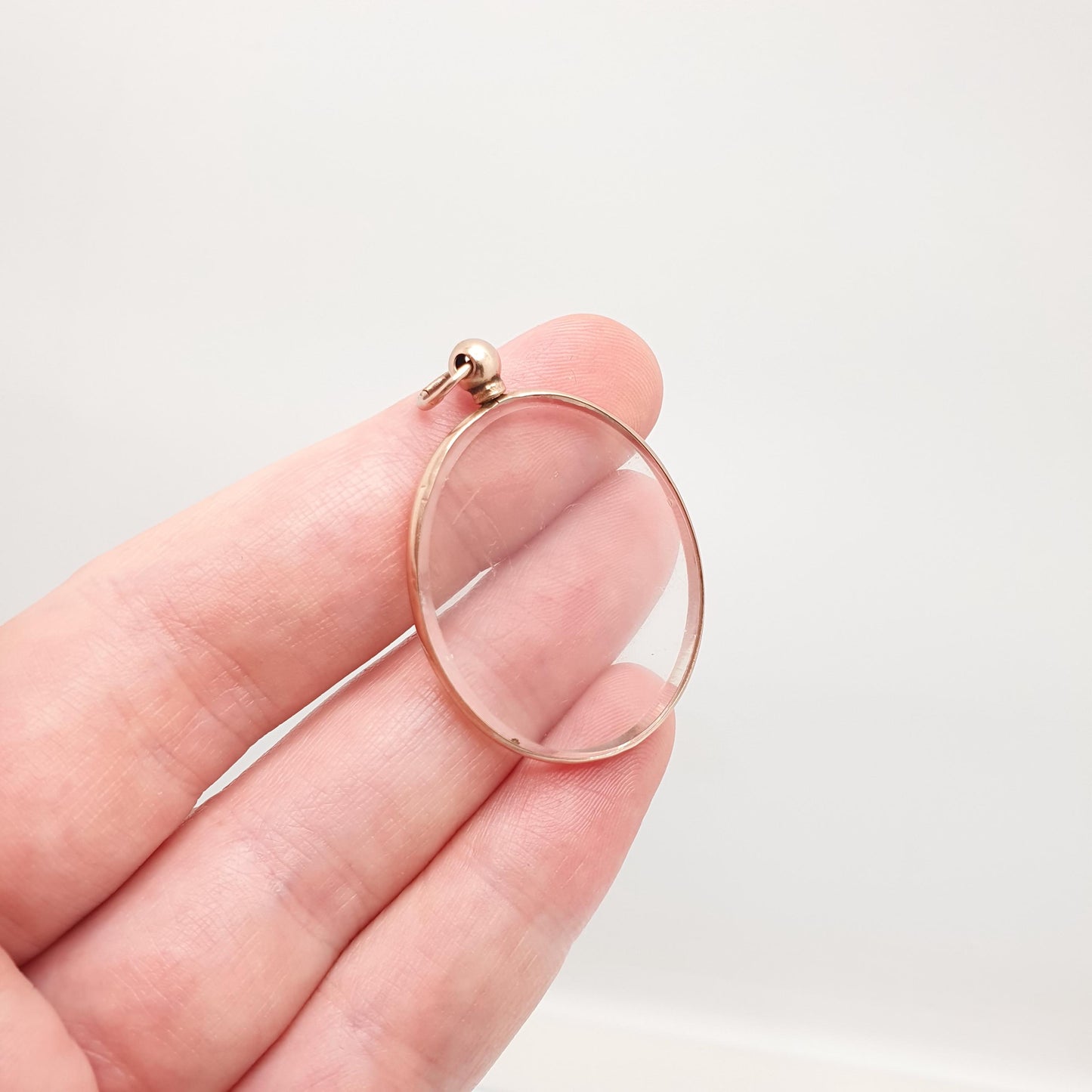 Antique 9ct Rose Gold Locket Pendant Necklace Solid 375 9k 9kt Oval 1906 Hallmarked Double Sided Vintage