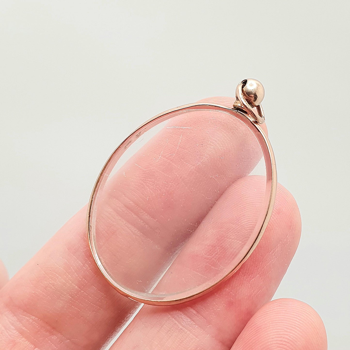 Antique 9ct Rose Gold Locket Pendant Necklace Solid 375 9k 9kt Oval 1906 Hallmarked Double Sided Vintage