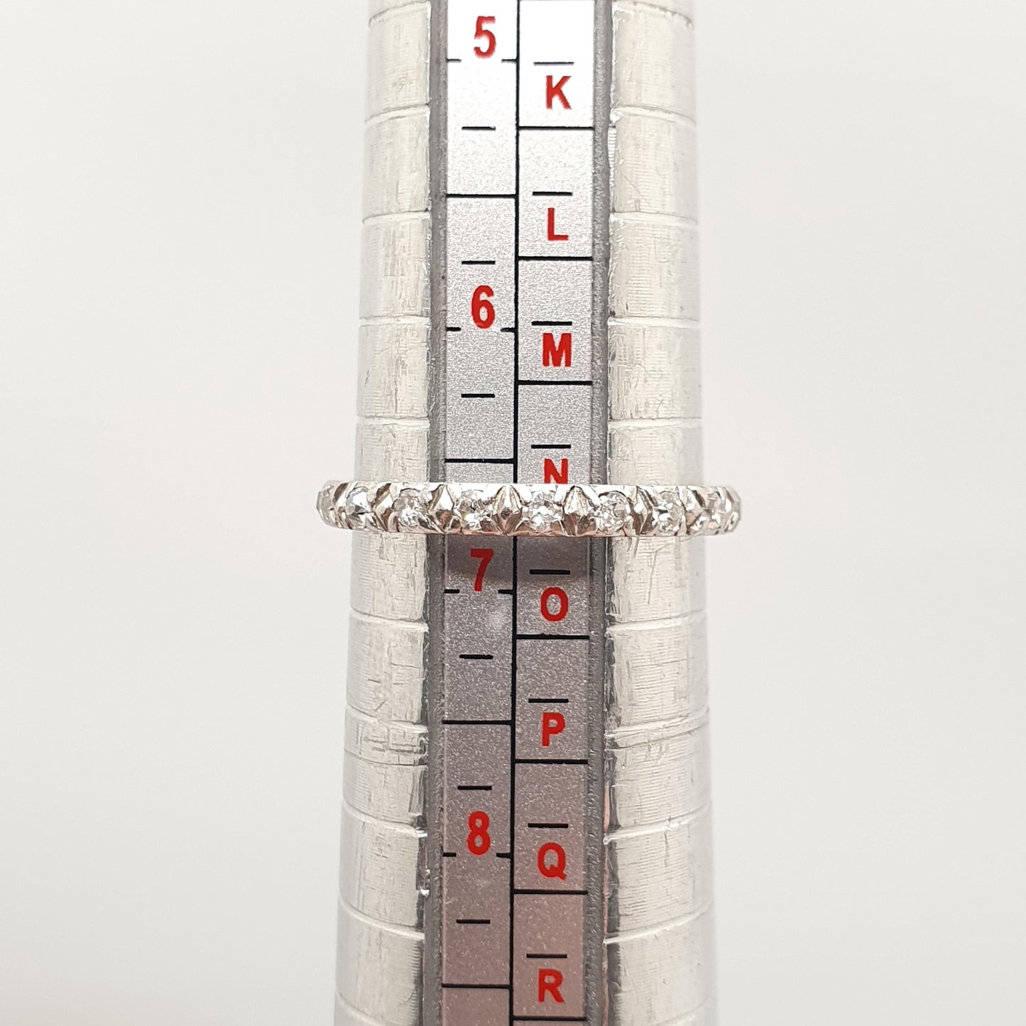 Antique Diamond Platinum Eternity Ring Wedding Band Natural Diamonds Art Deco Full Stacker Womens Jewellery Jewelry