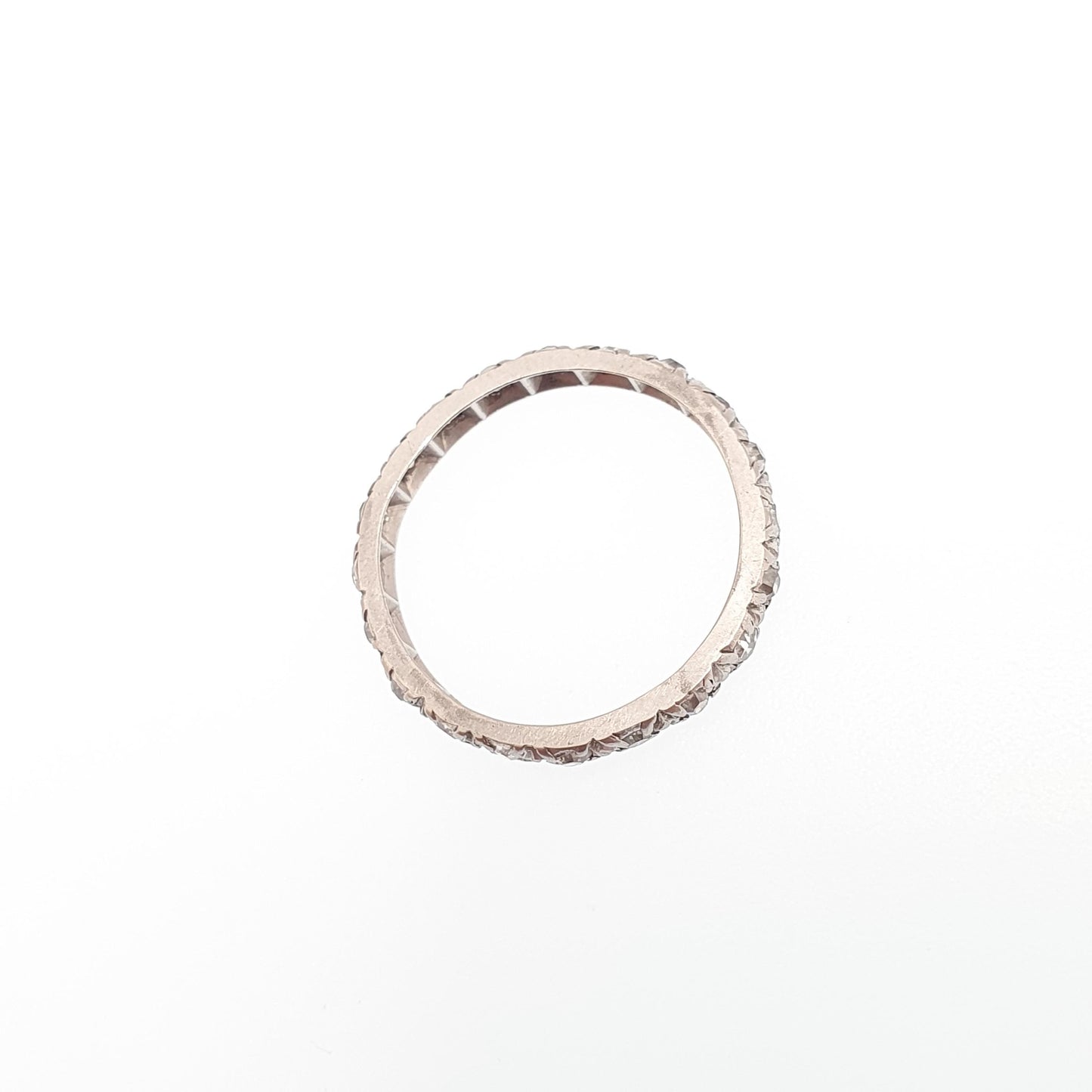 Antique Diamond Platinum Eternity Ring Wedding Band Natural Diamonds Art Deco Full Stacker Womens Jewellery Jewelry