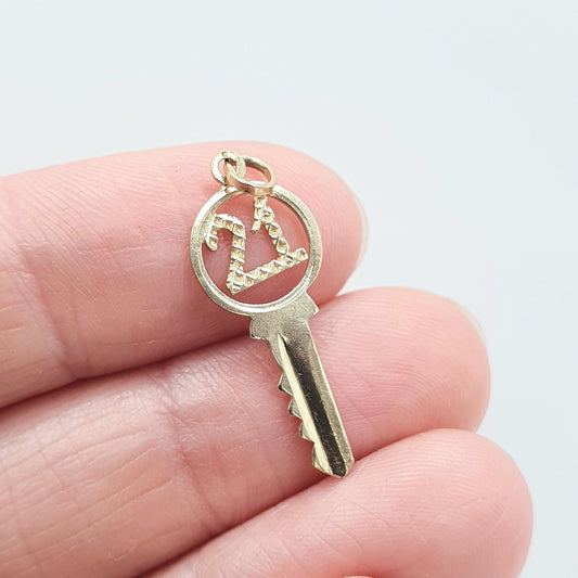 Vintage 9ct Gold 21 Key Pendant Charm 21st Birthday Solid 9k 9kt Necklace Gift Present Mens Womens Jewelry Jewellery