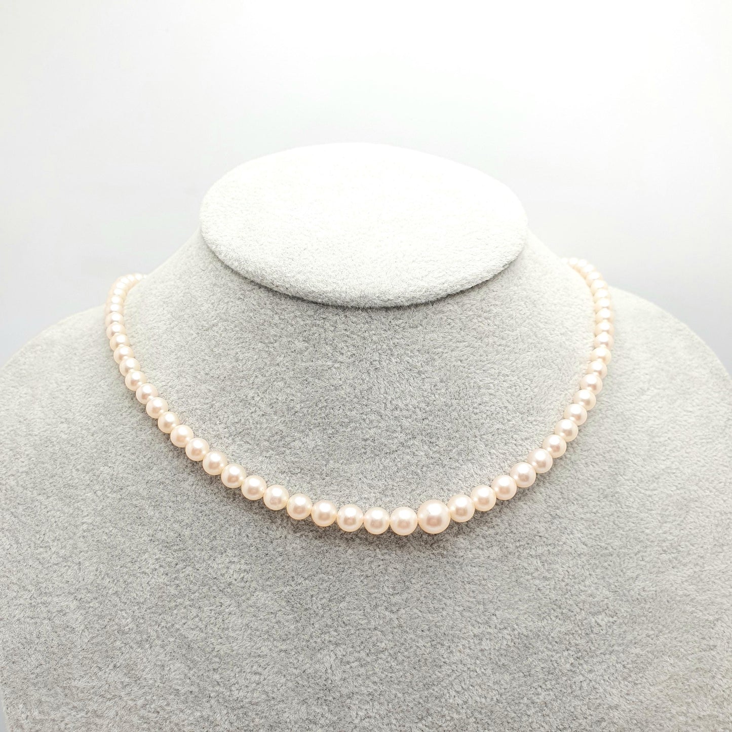Antique Art Deco 9ct 9k Cultured Pearl Necklace White Gold Clasp 13.81g 41cm CIRO Vintage Genuine Real Pearls Jewelry Jewellery