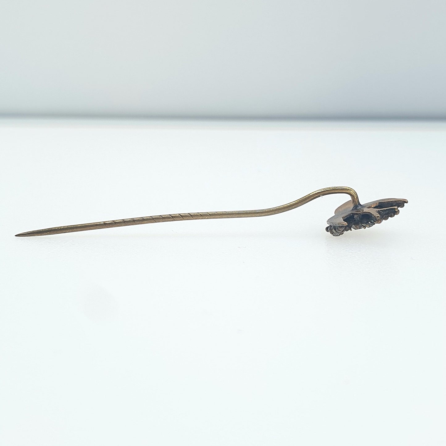 Antique Victorian Diamond Paste Bird Stick Pin Lapel Pin Swallow Gold Tone Base Metal Vintage Jacket Coat Mens Gents Jewelry Jewellery