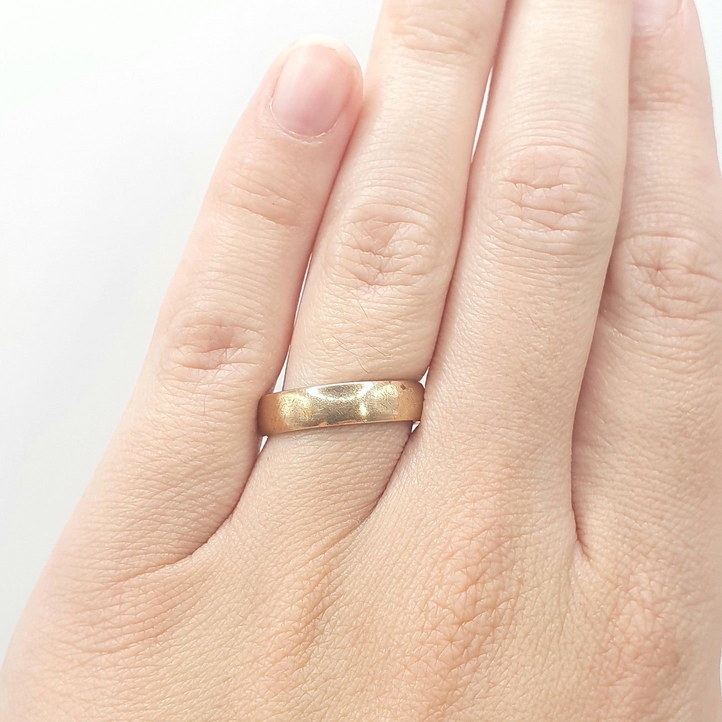 Antique Rolled Gold Band Ring Stacker Stacking Gold Filled Wedding Vintage Mens Womens Jewelry Jewellery UK O US 7