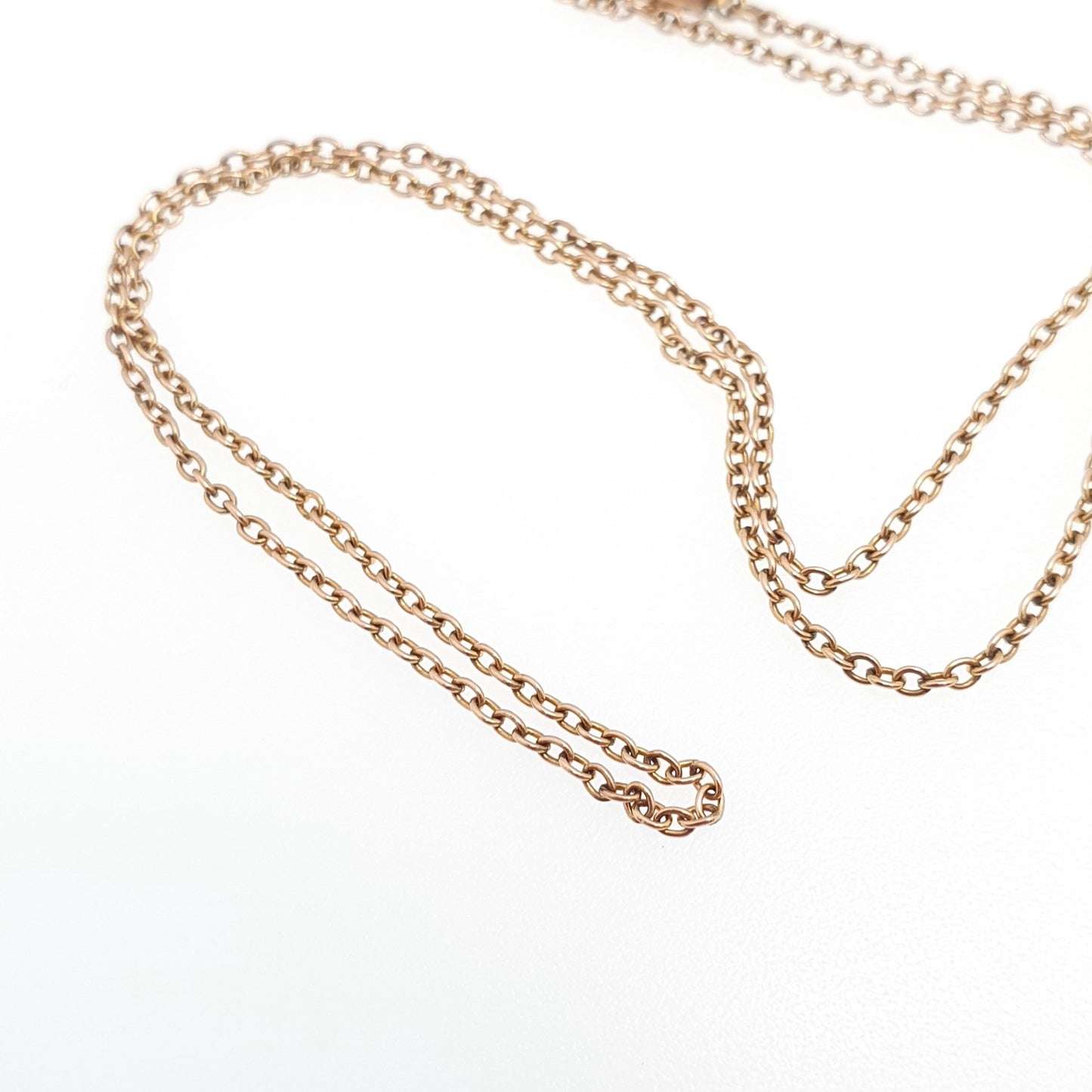 Antique 9ct 9k Gold Chain Necklace Victorian Cable Link Solid 9kt 34cm 13.3" 1.64g Choker Trace Vintage Womens