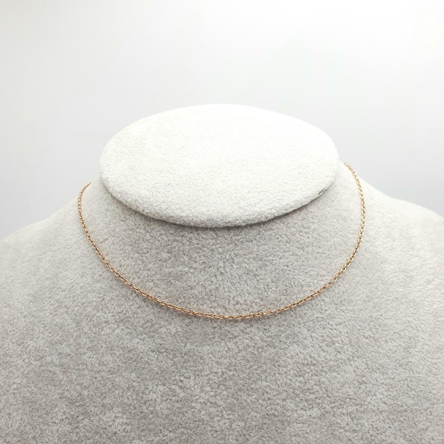 Antique 9ct 9k Gold Chain Necklace Victorian Cable Link Solid 9kt 34cm 13.3" 1.64g Choker Trace Vintage Womens