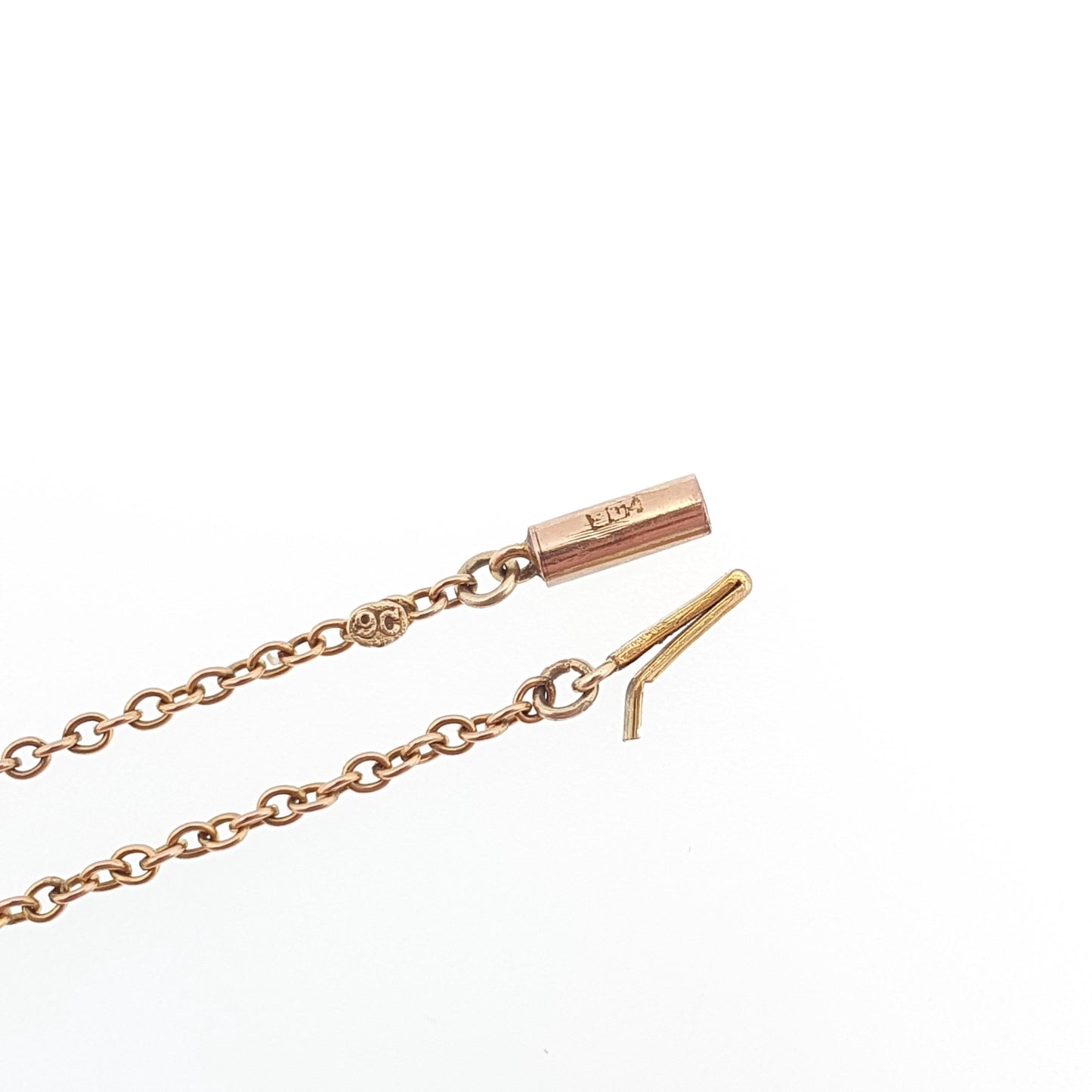 Antique 9ct 9k Gold Chain Necklace Victorian Cable Link Solid 9kt 34cm 13.3" 1.64g Choker Trace Vintage Womens