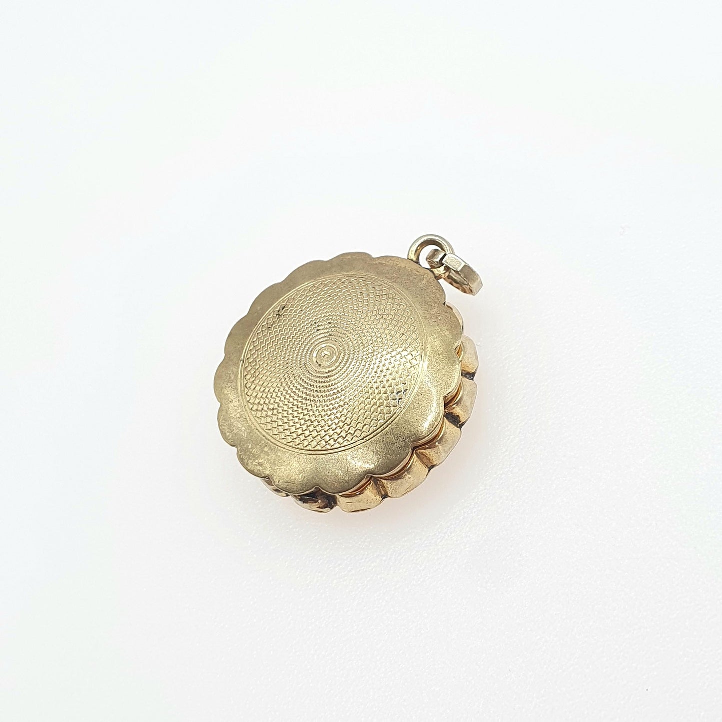 Antique Victorian Rolled Gold Locket Engine Turned Gold Filled Round Vintage Womens Jewellery Jewelry