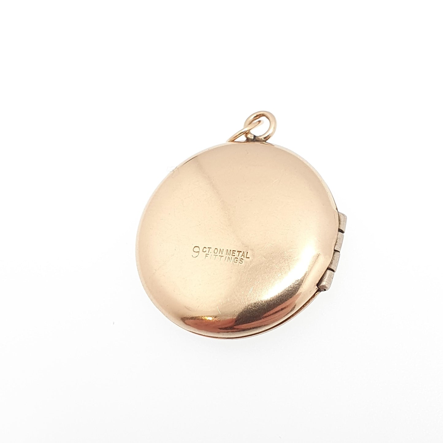 Antique 9ct Gold Bird Locket Solid 9k Back and Front Large Round Pendant Swallow Necklace Jewelry Jewellery