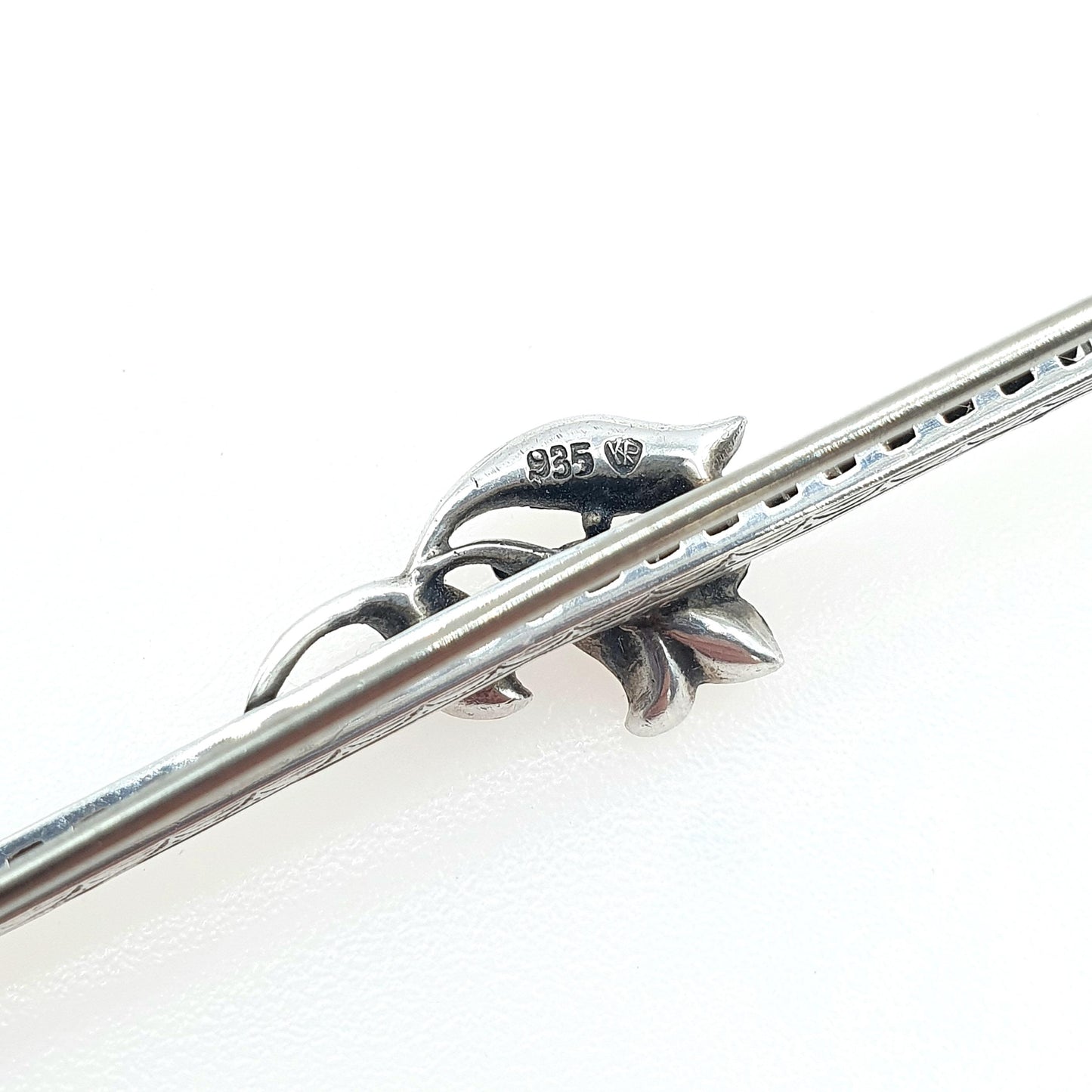 Antique Solid Silver Diamond Paste Flower Brooch Channel Set Square Cut Art Deco Floral Womens Mens Jewellery Jewelry