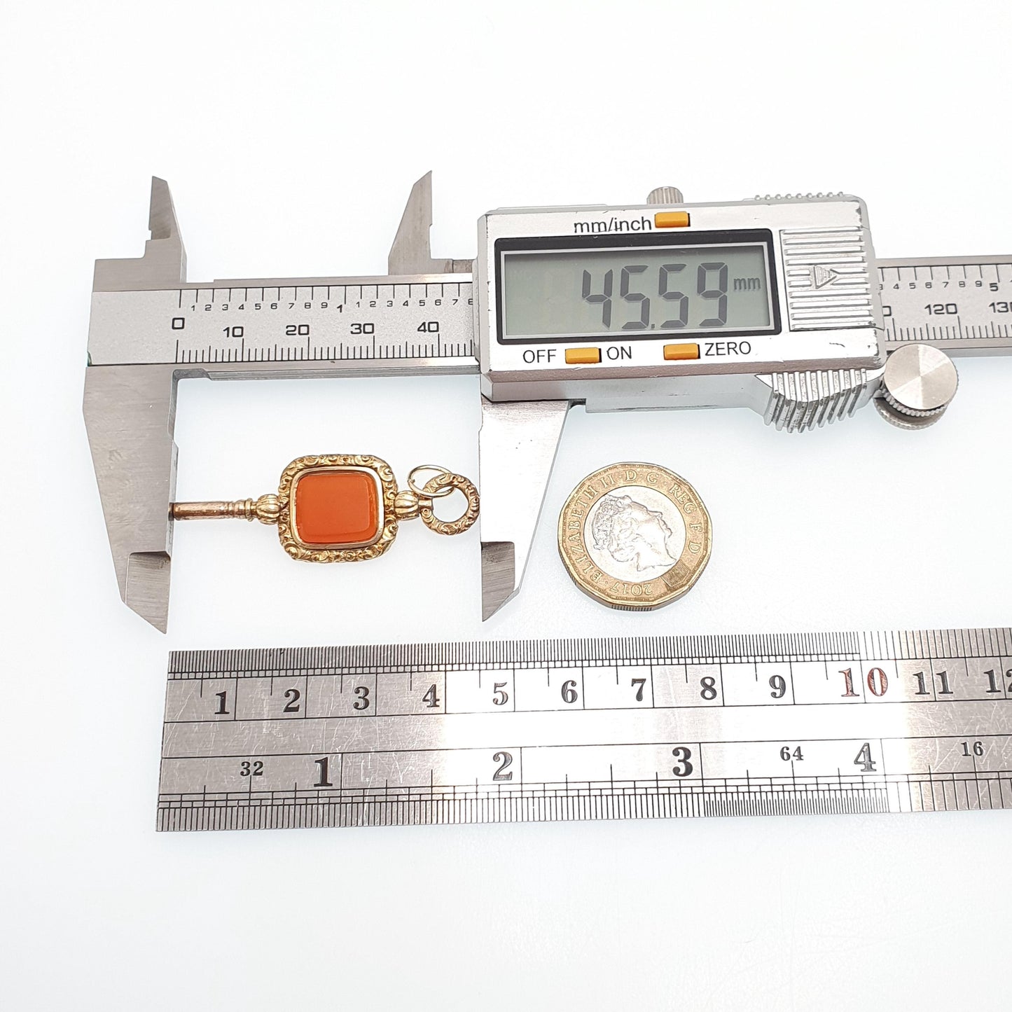 Antique Georgian Rolled Gold Carnelian Pocket Watch Key Fob Pendant Chased Necklace Gold Filled Vintage Jewellery Jewelry