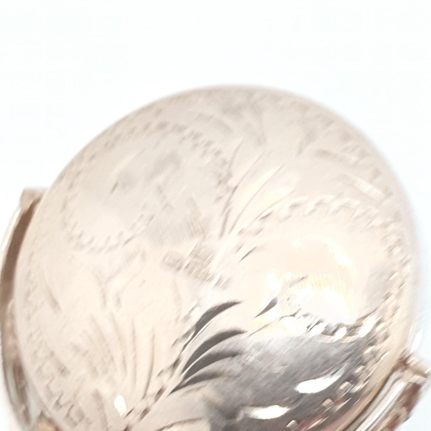 Vintage Sterling Silver Spinner Locket Pendant Fob Necklace Spinning Rotating Engraved Large Big Jewelry