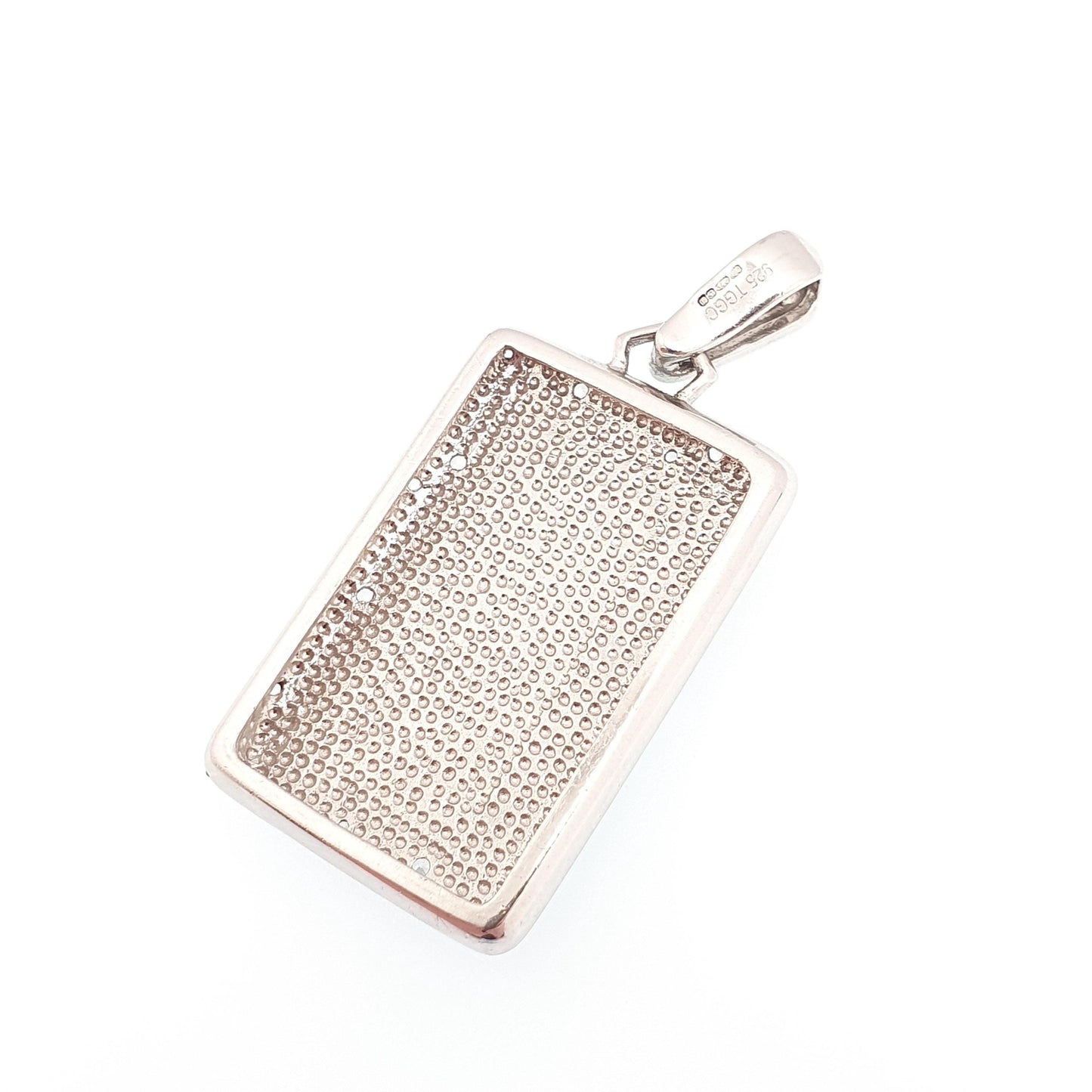 Vintage Sterling Silver Muonionalusta Meteorite Pendant Necklace White Spinel TGGC Solid 925 Jewellery Jewelry