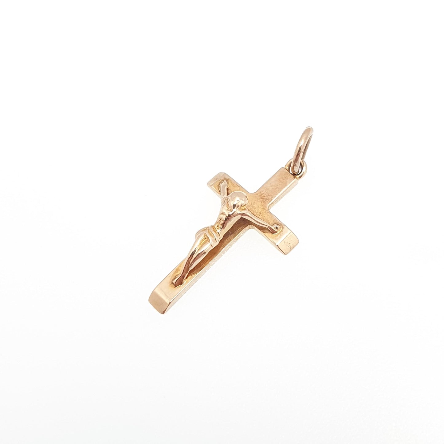 Vintage 9k 9ct Gold Jesus On The Cross Crucifix Necklace Pendant Charm Christian Catholic Solid 375 Religious Mens Womens Jewelry Jewellery