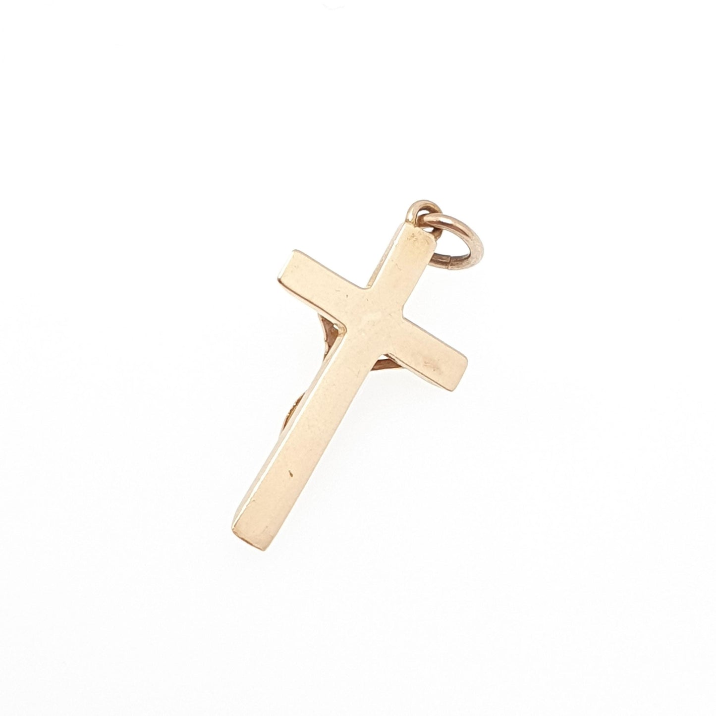 Vintage 9k 9ct Gold Jesus On The Cross Crucifix Necklace Pendant Charm Christian Catholic Solid 375 Religious Mens Womens Jewelry Jewellery