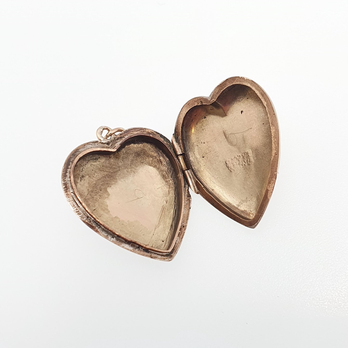 Antique 9ct Gold Heart Locket Back and Front Flower Engraved Solid 9k 375 Pendant Necklace Jewelry Womens Jewellery