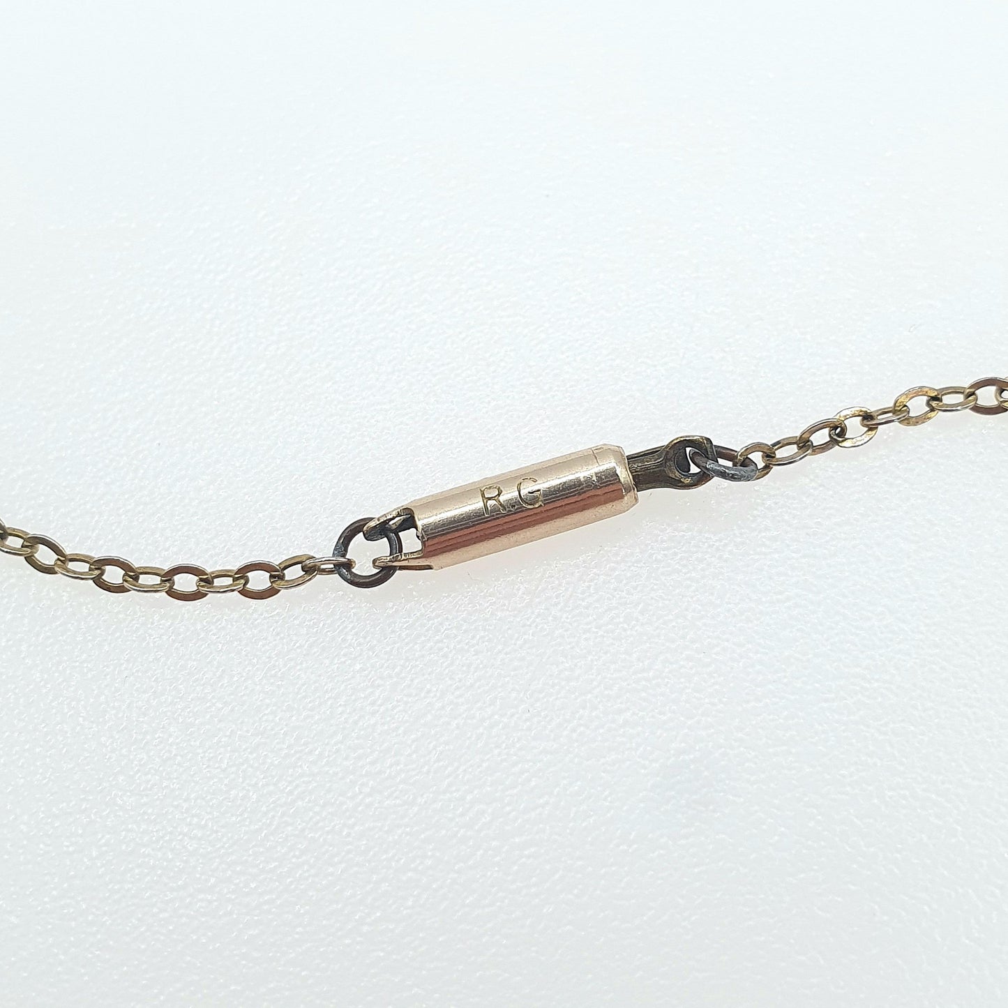Antique Victorian Rolled Gold Cable Link Chain Necklace Oval Trace Gold Filled 1.08g 43cm Vintage Jewelry Jewellery Womens Mens