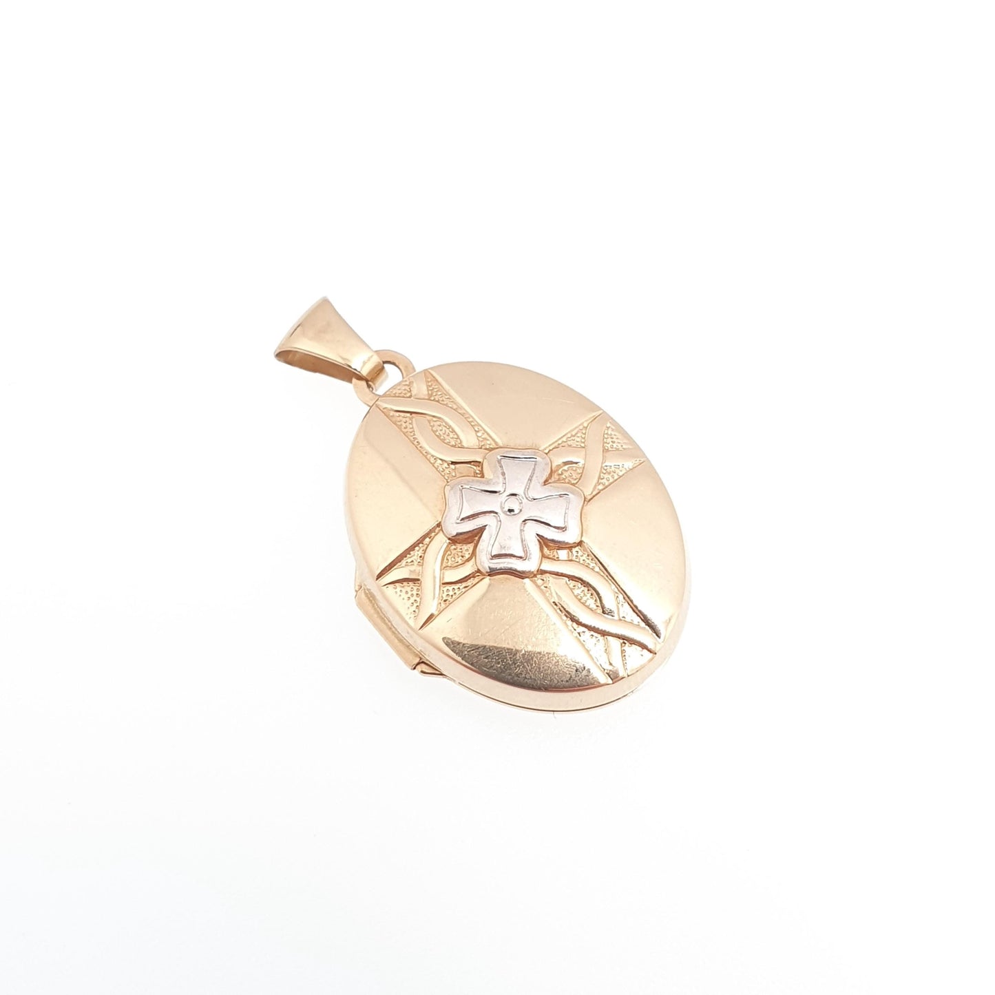 Vintage Solid 9ct 9k Gold Locket "A Best Friend Is Like A 4 Leaf Clover" Irish Proverb Necklace Pendant Jewelry Jewellery