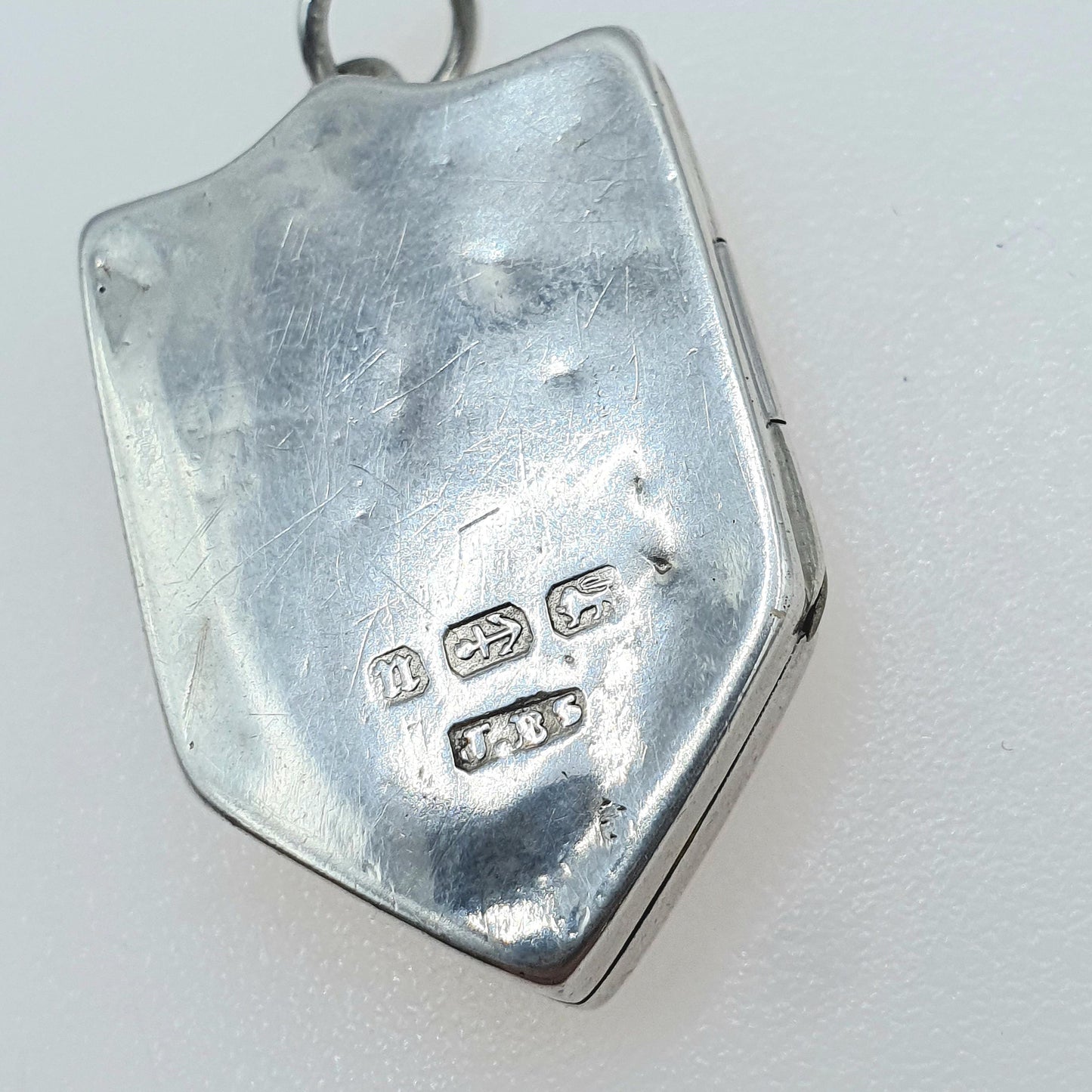 Antique Sterling Silver Horseshoe and Riding Crop Shield Locket Equestrian Horse Riding Vintage Pendant Jewelry Womens Mens Jewellery